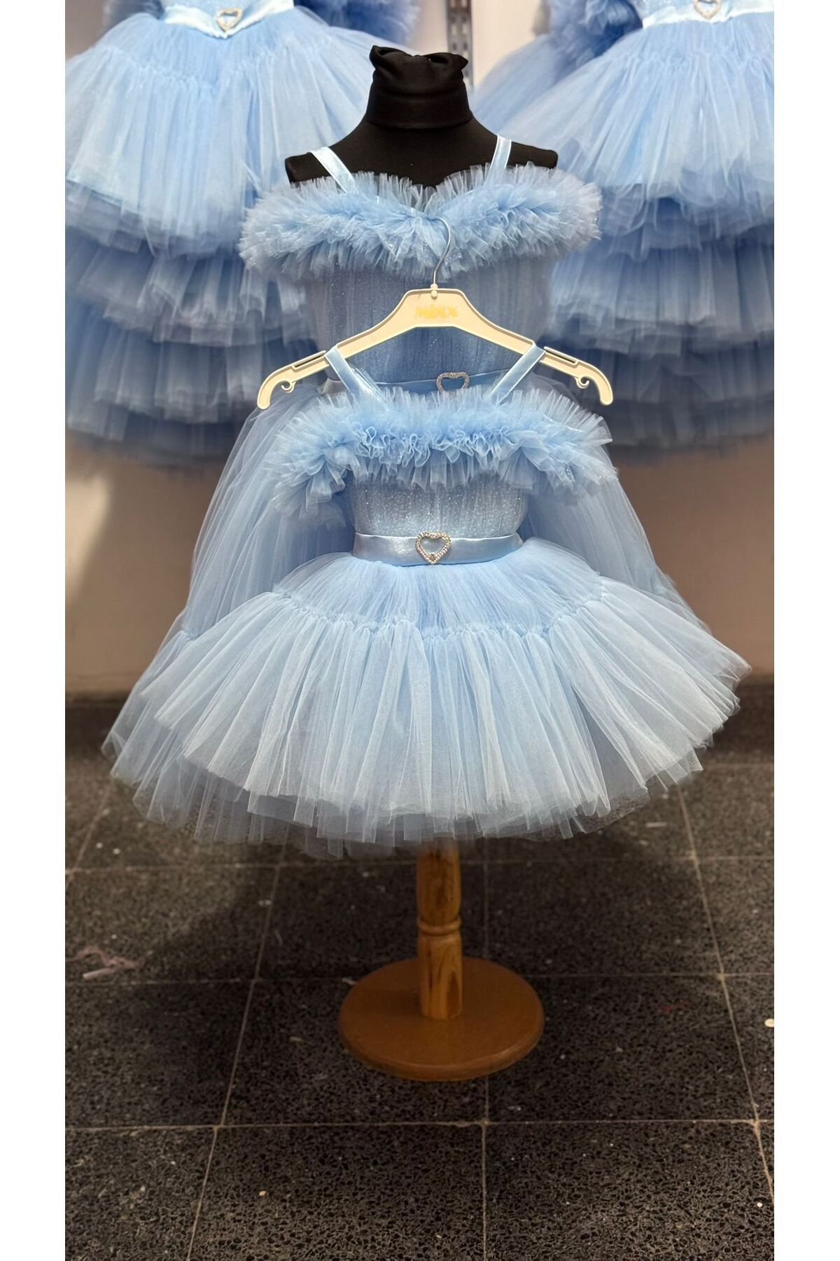 tuha kids design çocuk degaje pullu fiyonklu çocuk abiye1-5 yaş