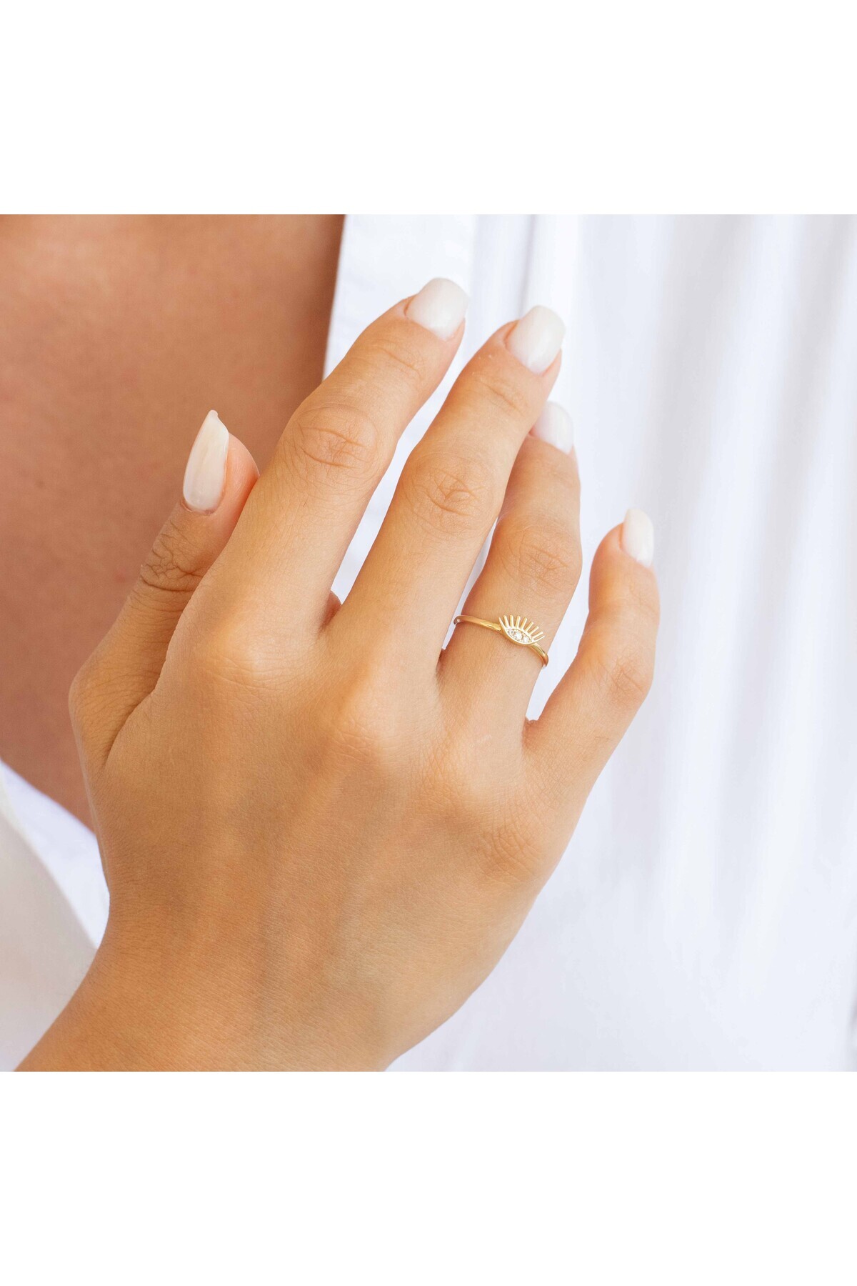 NİSERAJEWELLERY Kirpik Minimal Altın Yüzük