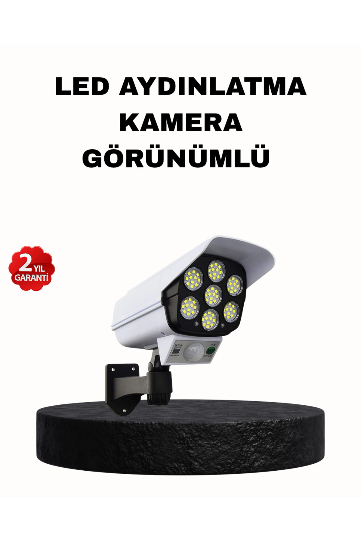 LaraThec Güneş Enerjili Güvenlik Işığı Dış Mekan 5 Eksen Ayarlı ve PIR Hareket Sensörlü