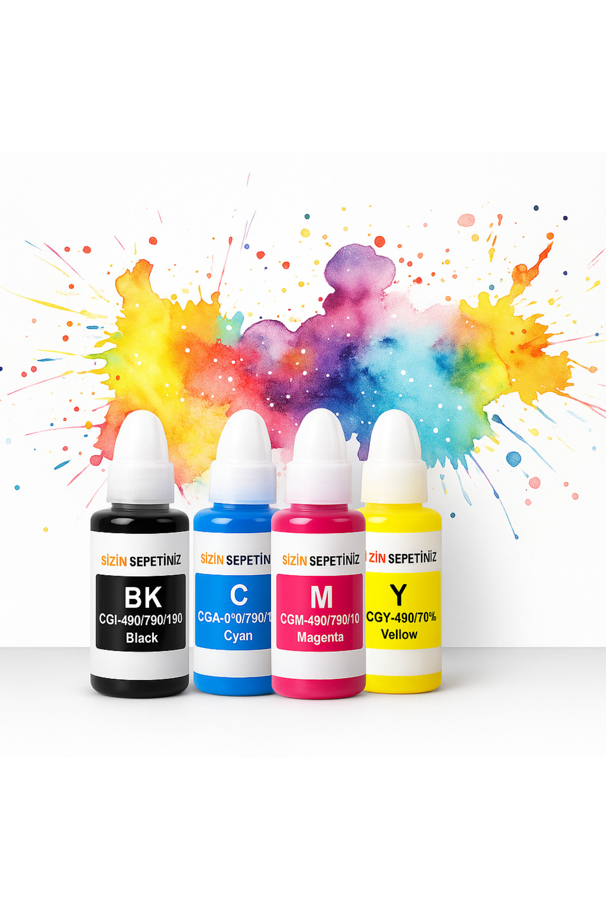 Canon GI-490 Tank Mürekkebi | Pixma G1400 G2400 G3411 ile Uyumlu – 4’lü Set