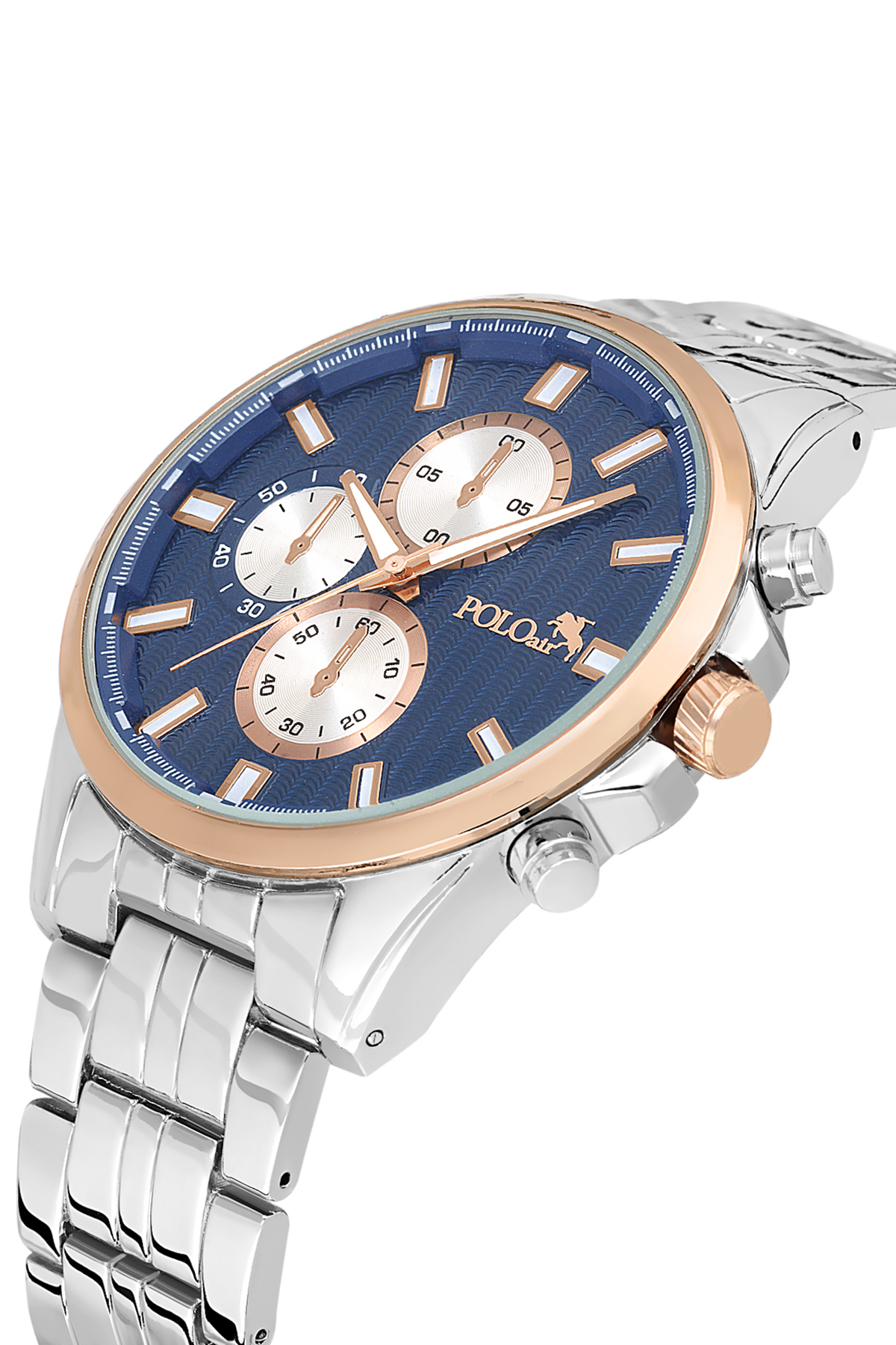 ساعت مچی مردانه نقره‌ای، آبی دریایی، رنگ مسی مدل PL-7035E6X