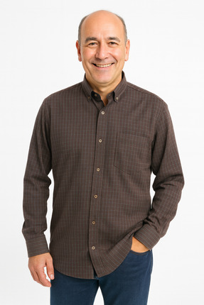 UNL Desenli Kareli Pamuklu Sezonluk Orta Kalın Oxford Uzun Kol Tek Cepli Baba...