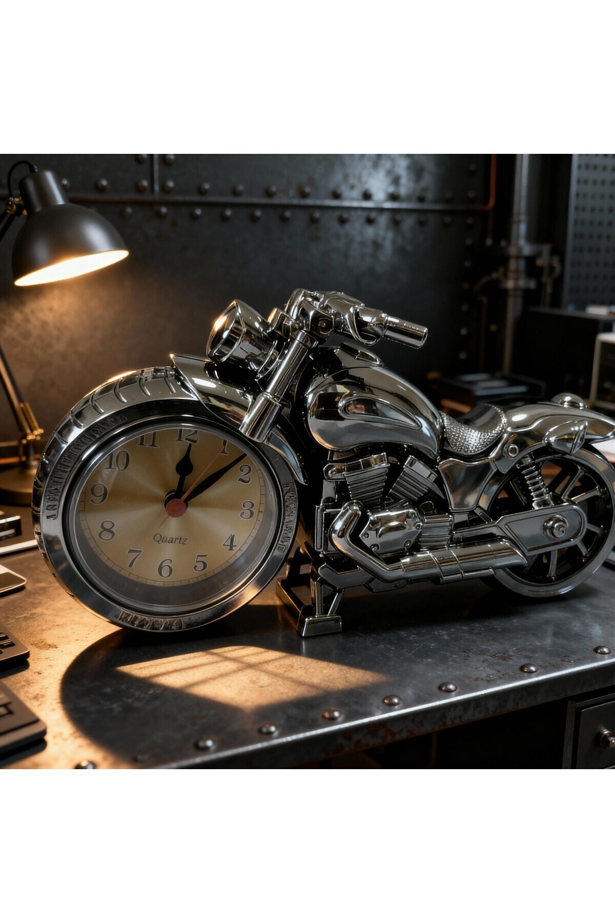 ldhediyelik Motorsiklet Deseen Çalar Saat Masa Saati Yaratıcı Ev Doğum Günü Hediyesi Havalı Saat Teker Tipi