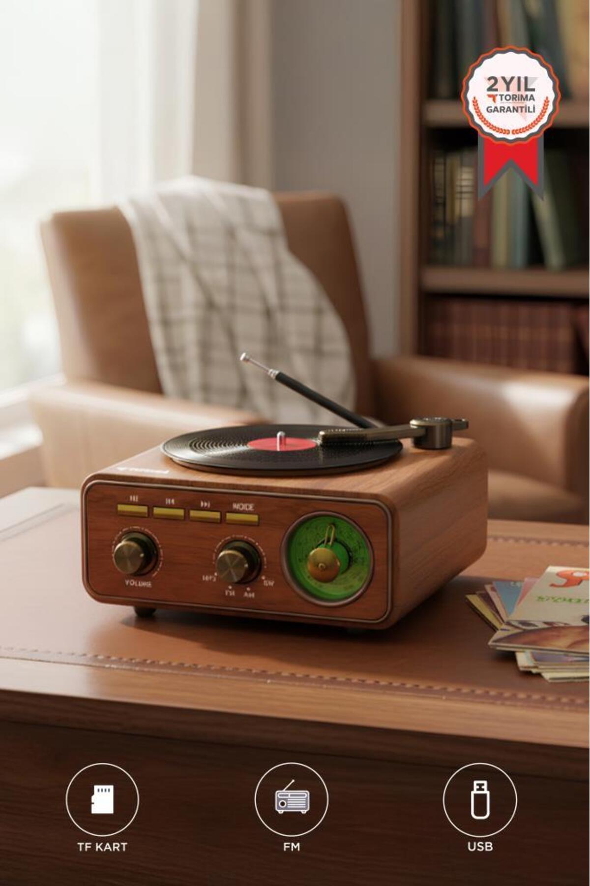 Torima Bluetooth Hoparlör Plak Görünümlü Nostaljik Kablosuz
