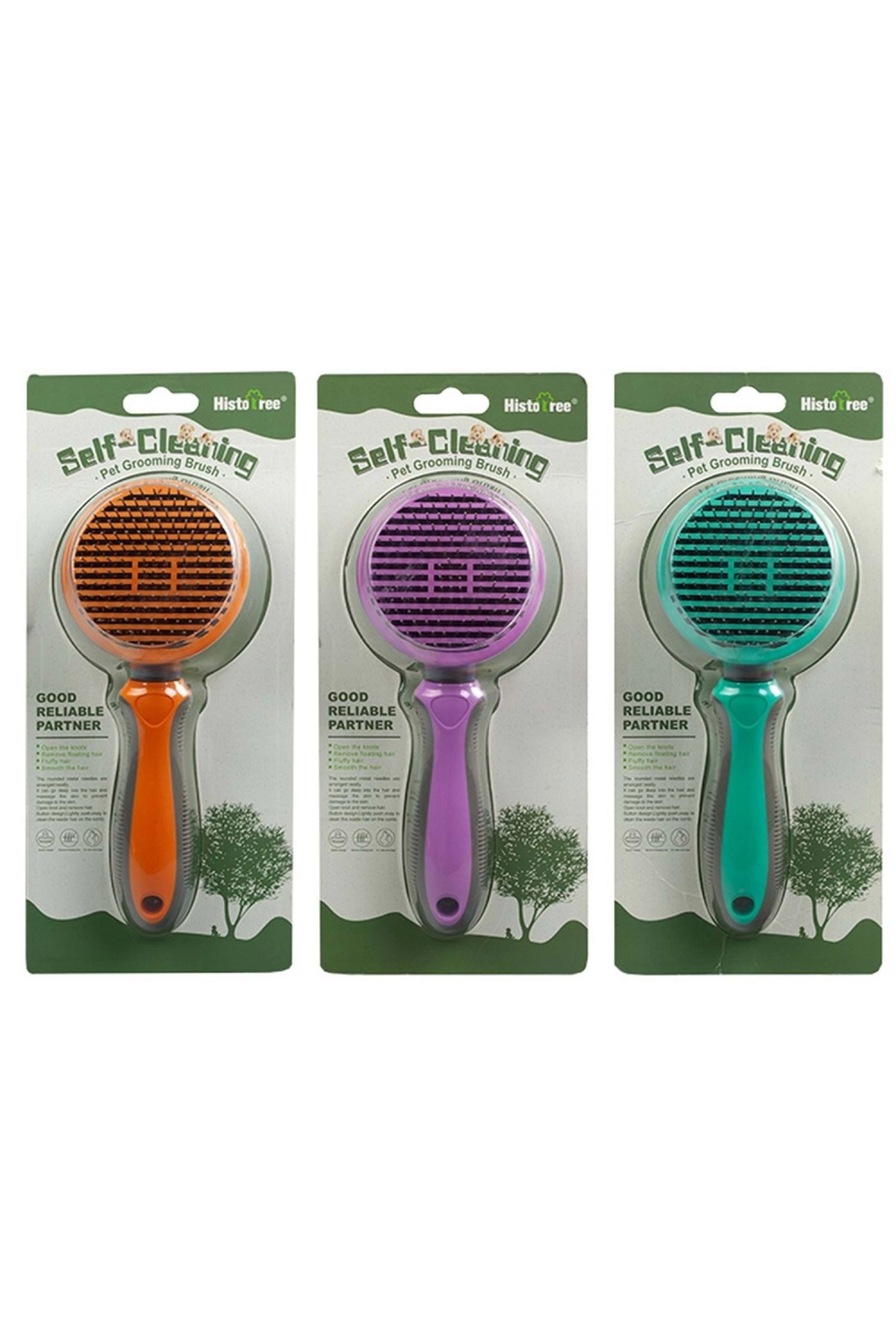 Yingte Sustalı Yuvarlak Fırça Kalın Tel 92257: Köpek Kedi Tüy Toplama ve Düğüm Açma Tarağı