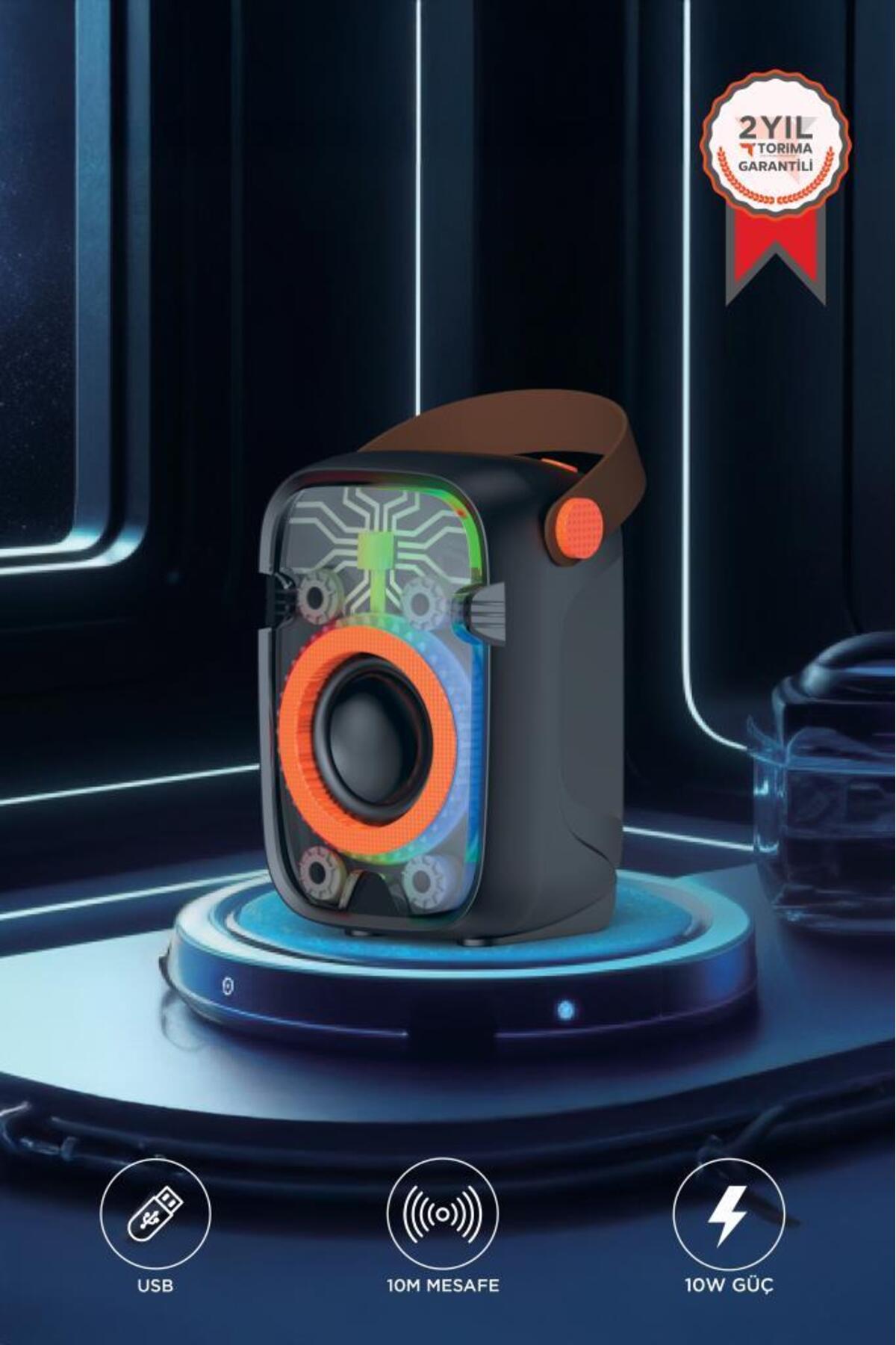 Torima Bluetooth Hoparlör Rgb Işıklı 10W Kablosuz Speaker D77