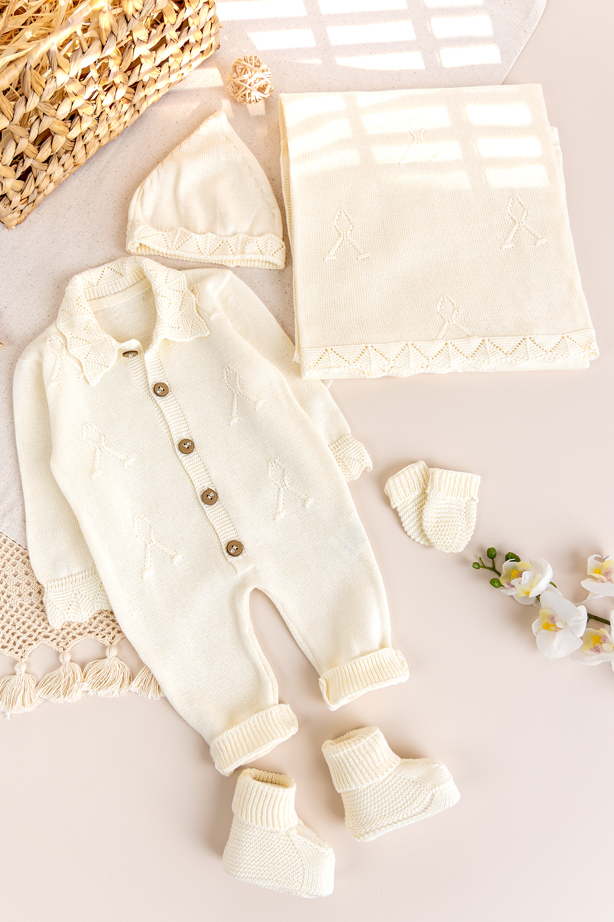 Babymod Triko Kız Bebek Hastane Çıkışı Hediyelik Bebek Seti fotoğrafı 6 (önizleme)