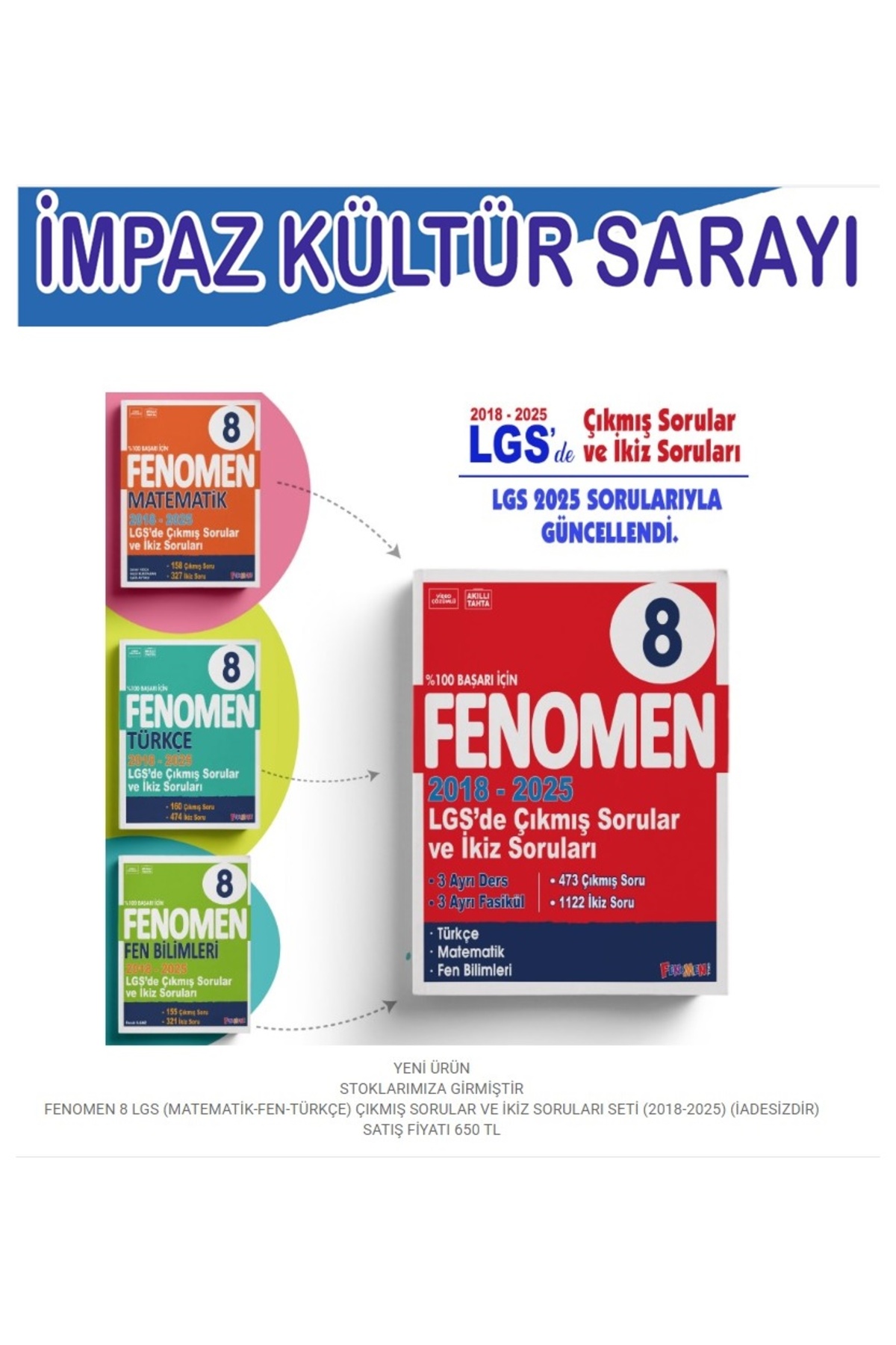 Fenomen Yayıncılık Fenomen 8.Sınıf LGS (Matematik-Fen-Türkçe