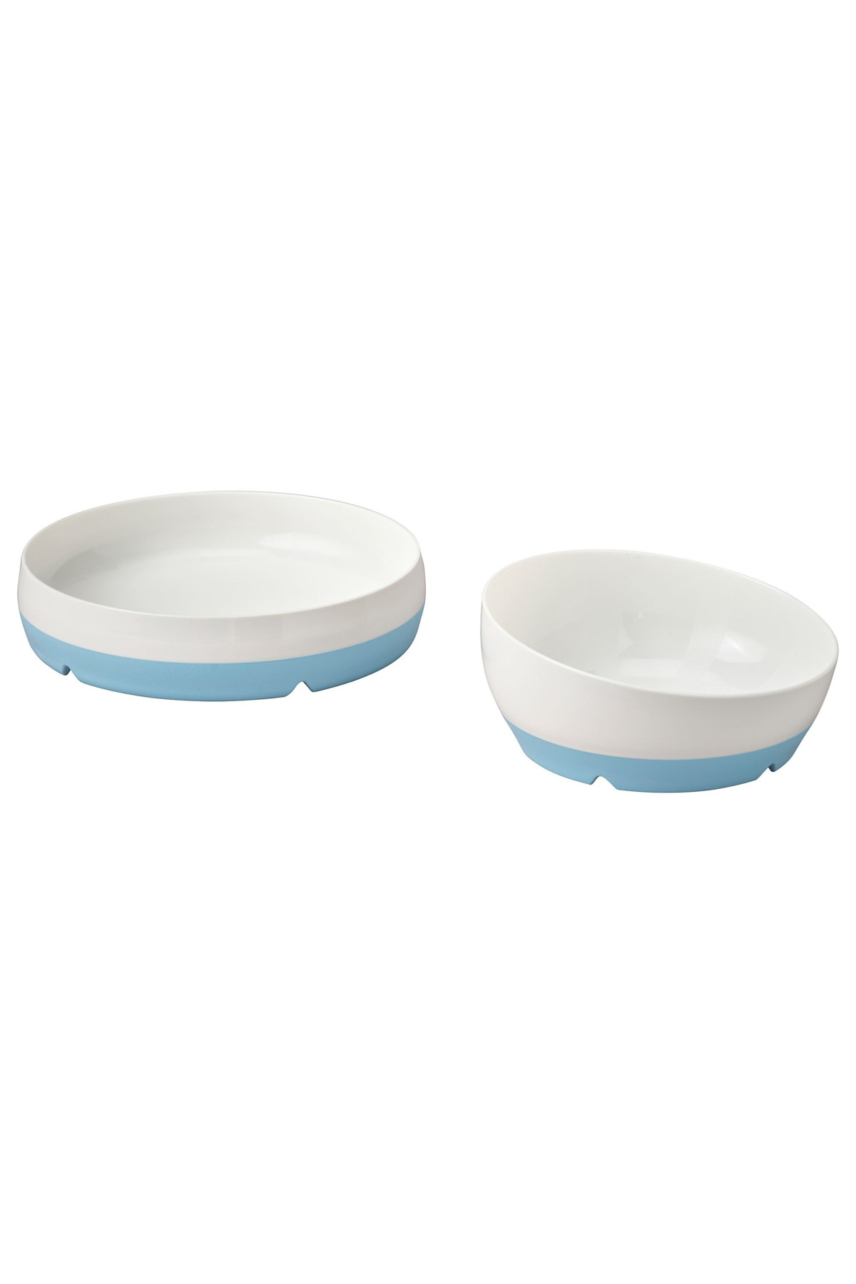 IKEA BÖRJA çocuk tabak ve kasesi, beyaz-mavi / suluk, beyaz-mavi / mama kaşığı, beyaz-mavi / MAMA SETİ fotoğrafı 3 (önizleme)