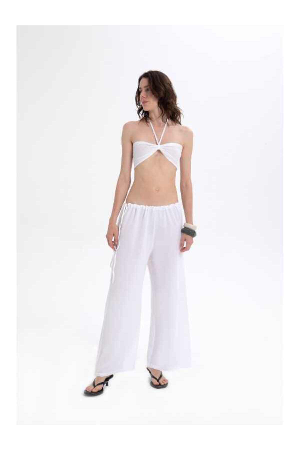Elastic Back Crop Ball White