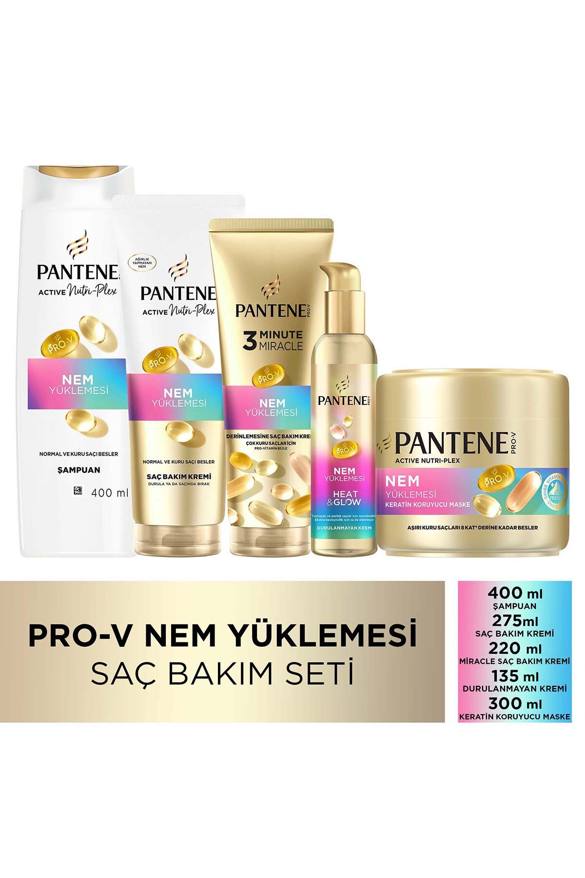 Pantene Nem Yüklemesi Kuru Saçlar için Saç Bakım Seti