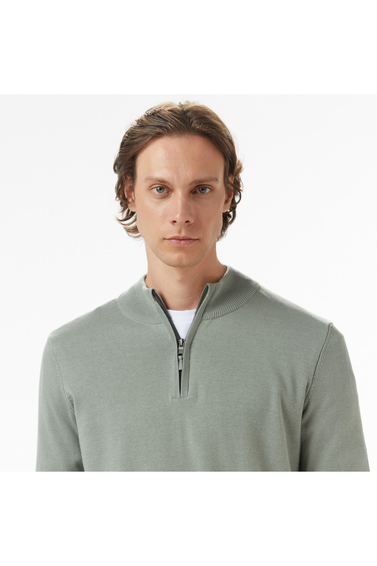Nautica Erkek Yeşil Classic Fit Kazak görsel 4