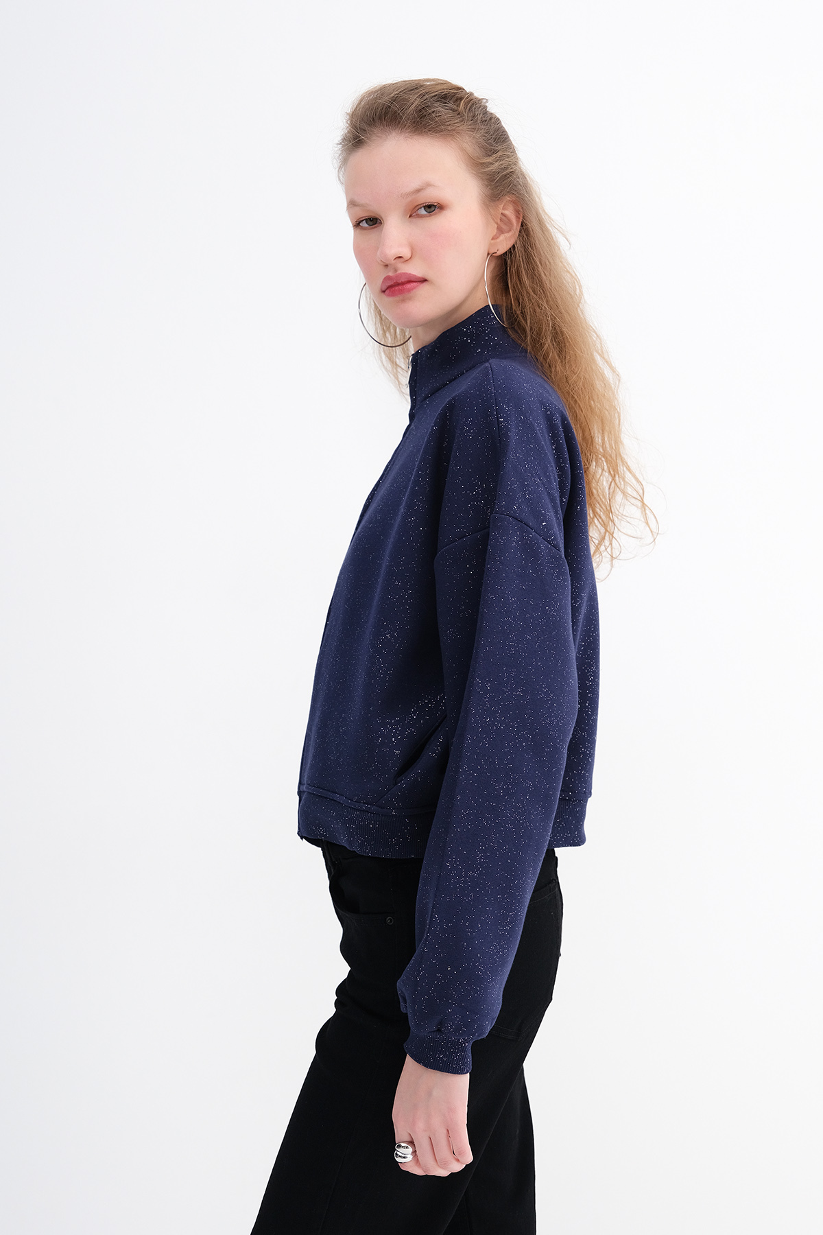 Addax Simli Şardonlu Sweatshirt H12705 görsel 5