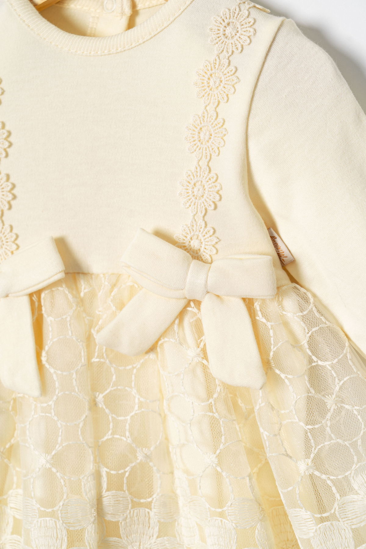 Miniday Baby Kız Bebek Mevlütlük Elbise Dantelli Bandanalı ELB1071 fotoğrafı 3 (önizleme)