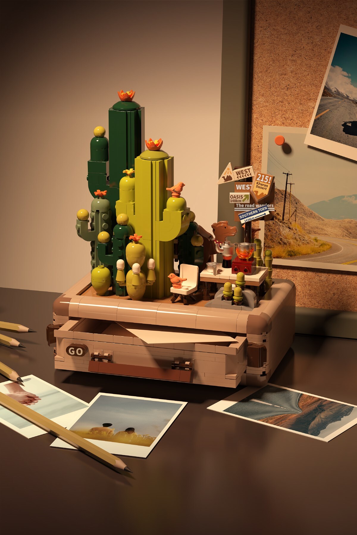 جعبه خاطرات مسافرتی با تم صحرا – مجموعه بلوک‌های ساختمانی ۷۴۵ تکه