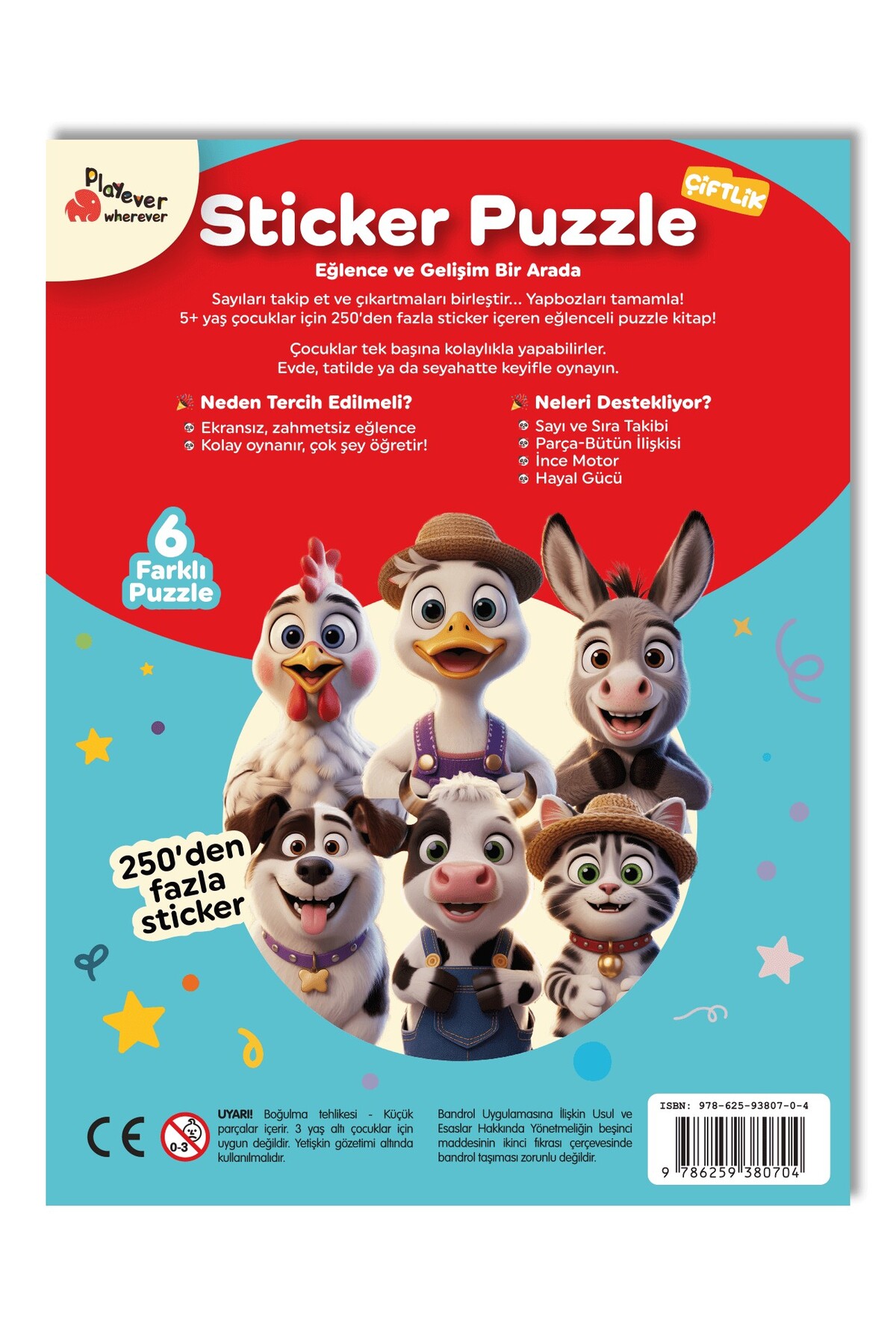 Playever Sticker Puzzle - Çiftlik, Çıkartmalı Yapboz Etkinlik Kitabı fotoğrafı 5 (önizleme)