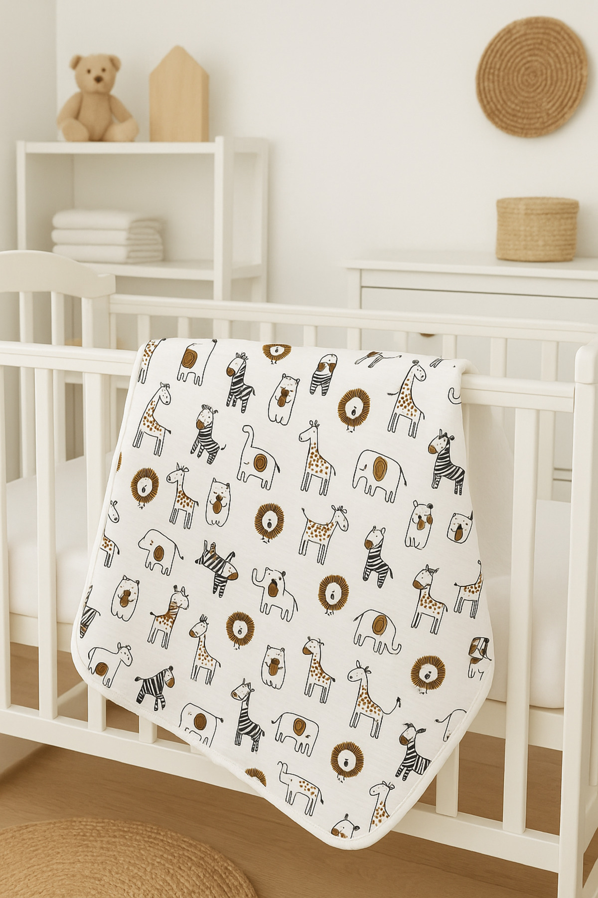 OMY %100 PAMUKLU DESENLİ BATTANİYE&KUNDAK 80X80 CM YENİDOĞAN&HASTANE ÇIKIŞI