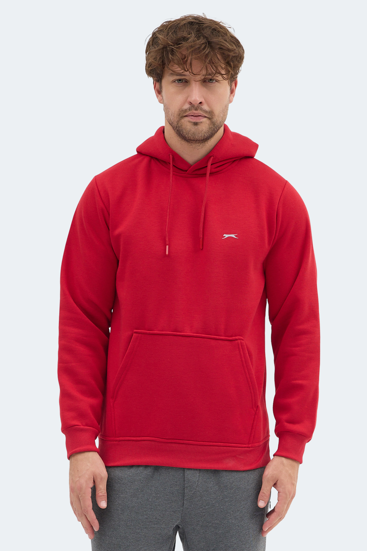 سویشرت قرمز کلاه‌دار مردانه MOONLIGHT I اسلازنگر سویشرت اسپرت Slazenger