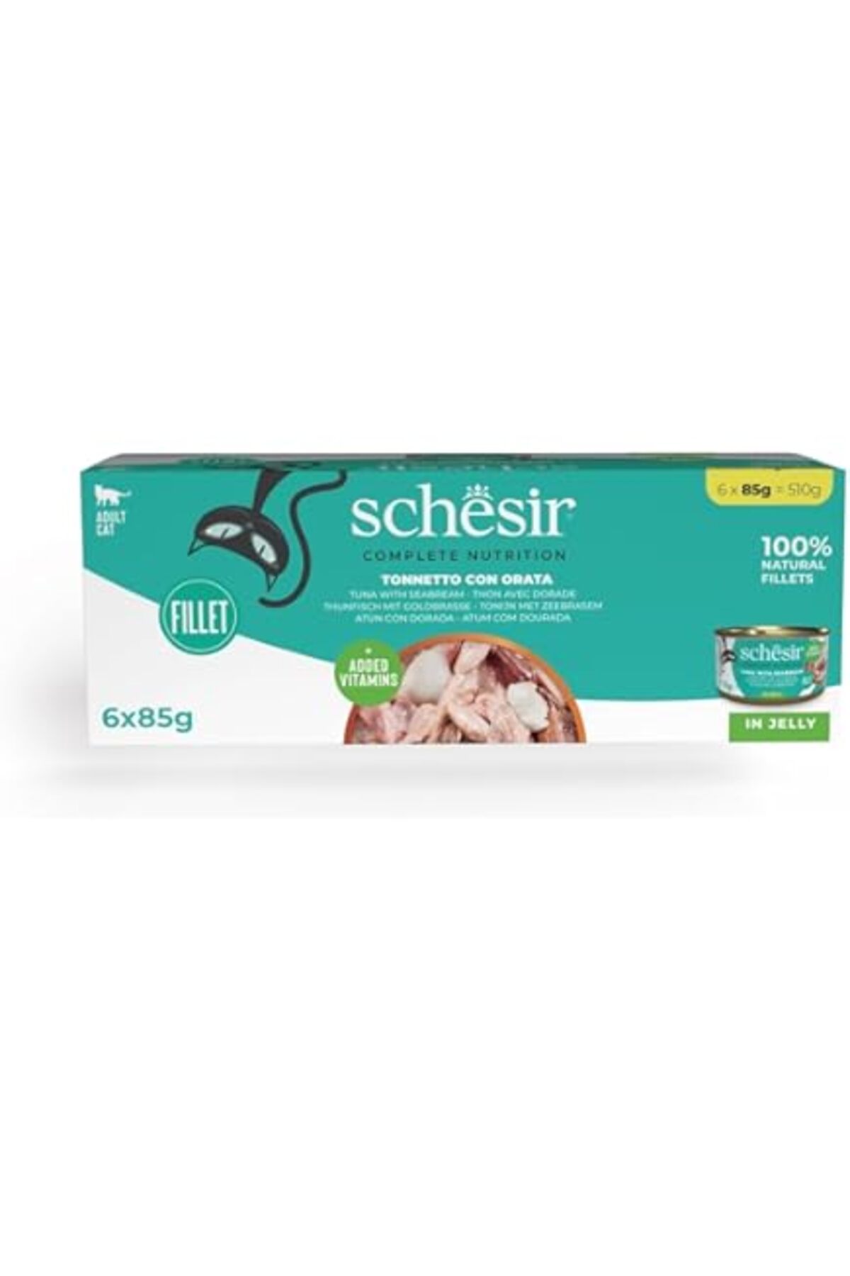 Schesir Ton Balıklı ve Çipuralı Jöleli Kedi Konservesi (6 x 50 Gr) 6 Al 5 Öde