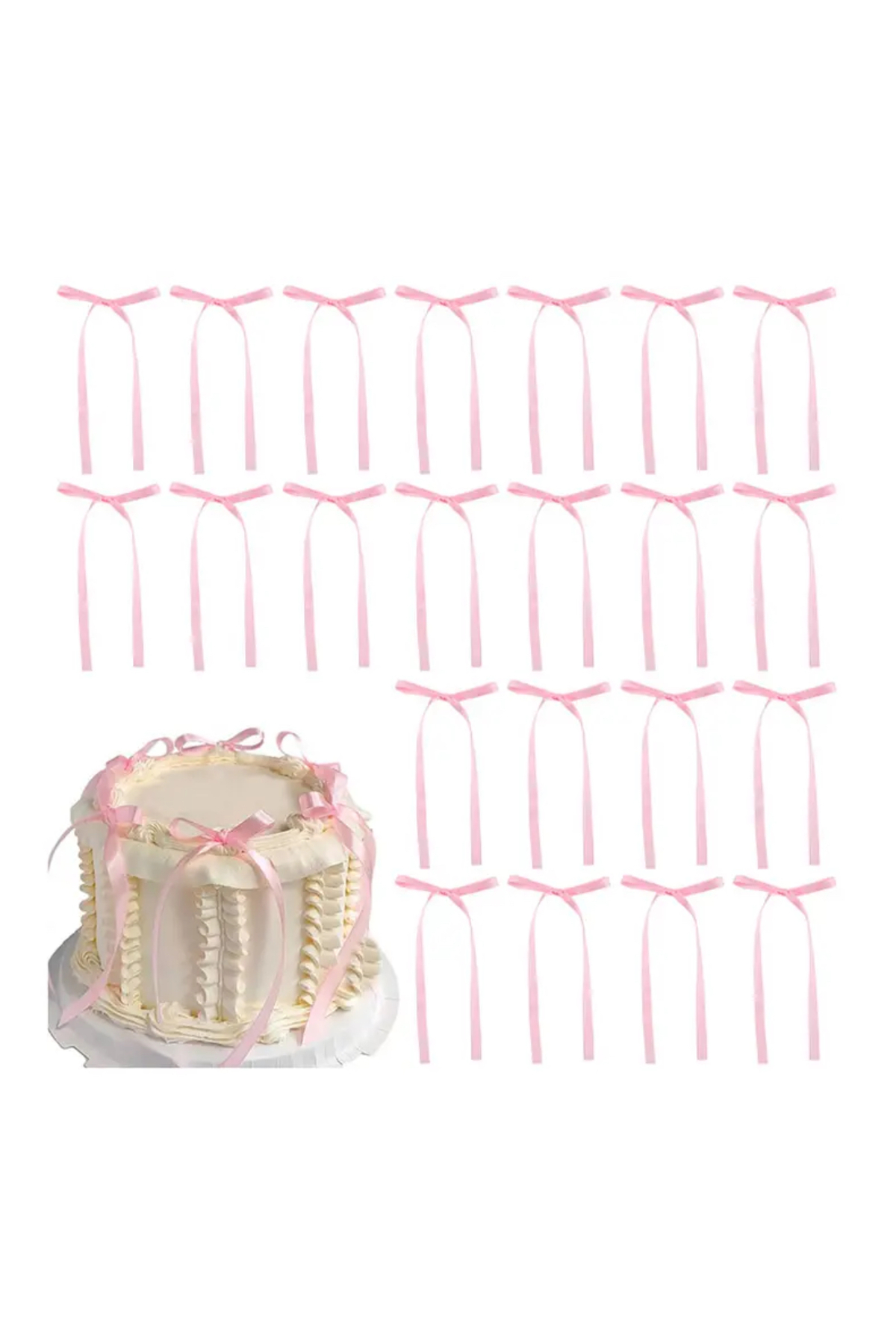 20 x Long Ready Bow Ties | Cake, Wall, Balloon, Dowry, Birthday Decoration
