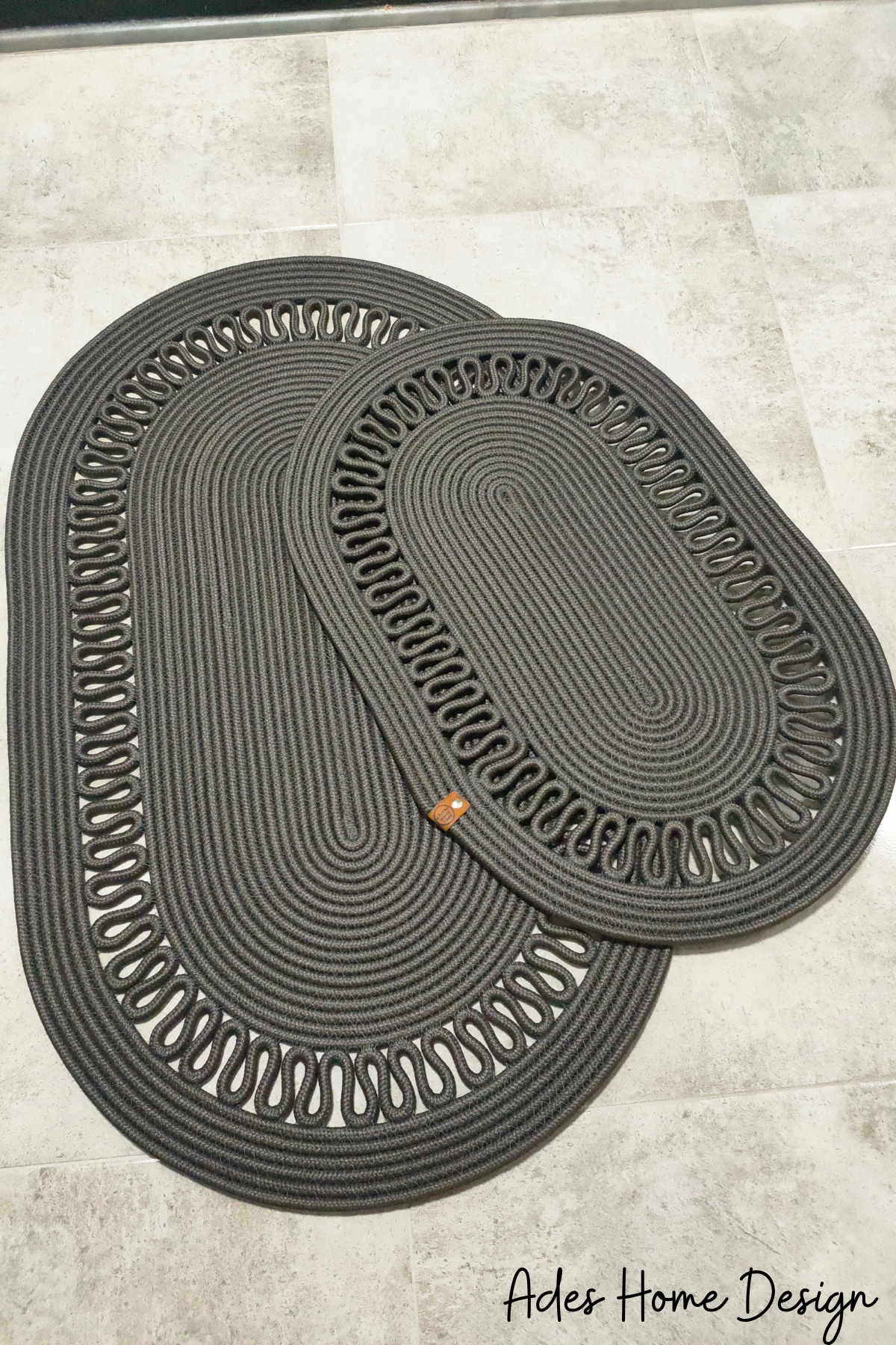 Jute 2-Piece Mat, Bath Mat, Door Mat, Balcony Mat, Mat Set, Gift, Dowry