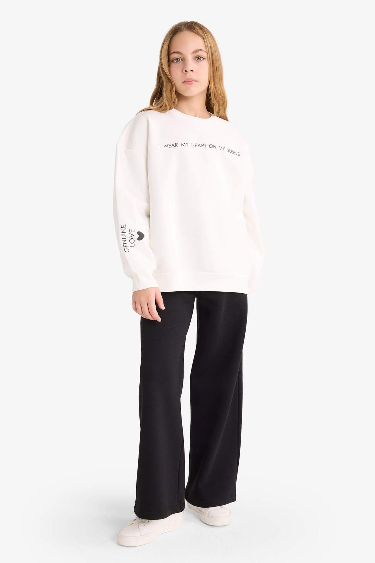 DeFacto Girl's 2-Piece Set Printed Sweatshirt Sweatpants F2563A825Wn