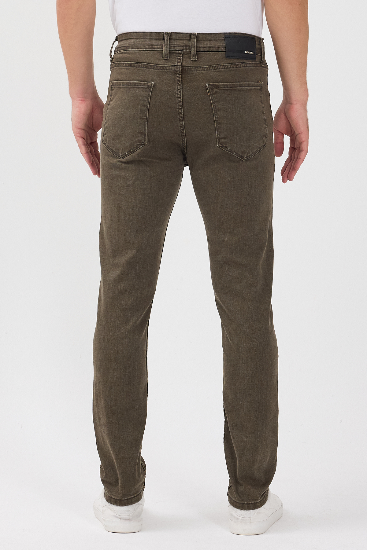 LOCUS JEANS  Erkek Koyu Kahverengi Slim Fit Likralı Yüksek Bel Kot Pantolon LCS69031109 - Görsel 5