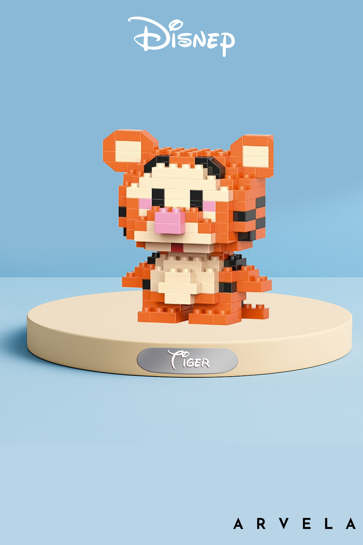 Arvela Tiger Mini Blok Oyuncak – Kaplan Figür – Mikro Blok Koleksiyon Oyuncağı
