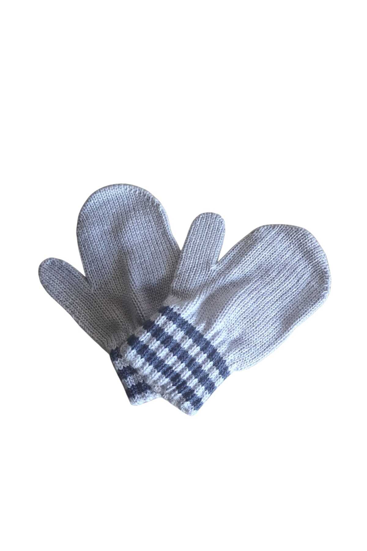 eleven market Parmaksız Erkek Bebe Eldiveni Gri Örgü Eldiven 0-3 Yaş fotoğrafı 4 (önizleme)