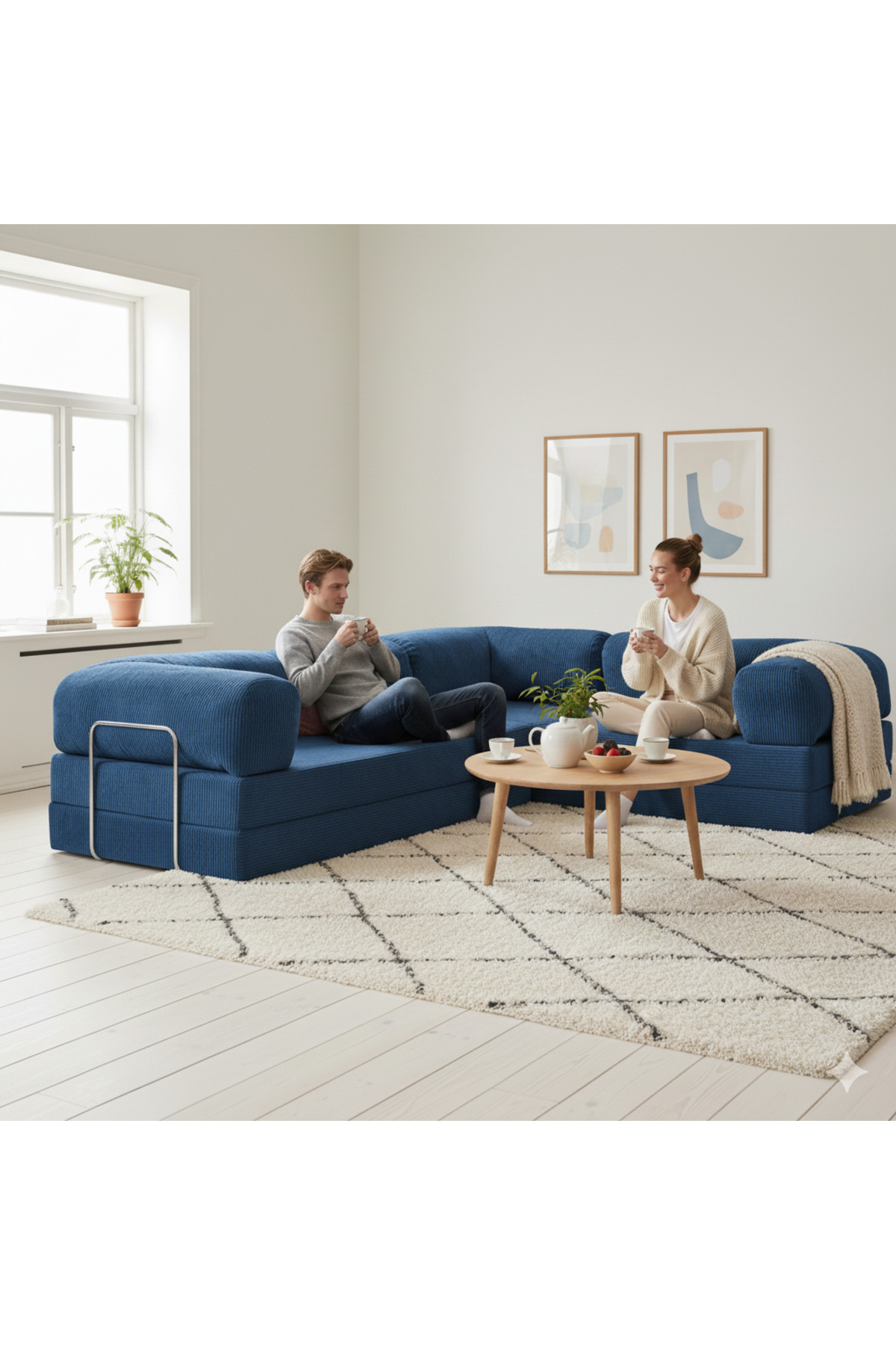 DECHOME 300X200 Kapali Köşe | KOŞE Koltuk | Yıkanabilir | Çok Fonksiyonlu Yer Yatağıyeny Fitilli | Demirli