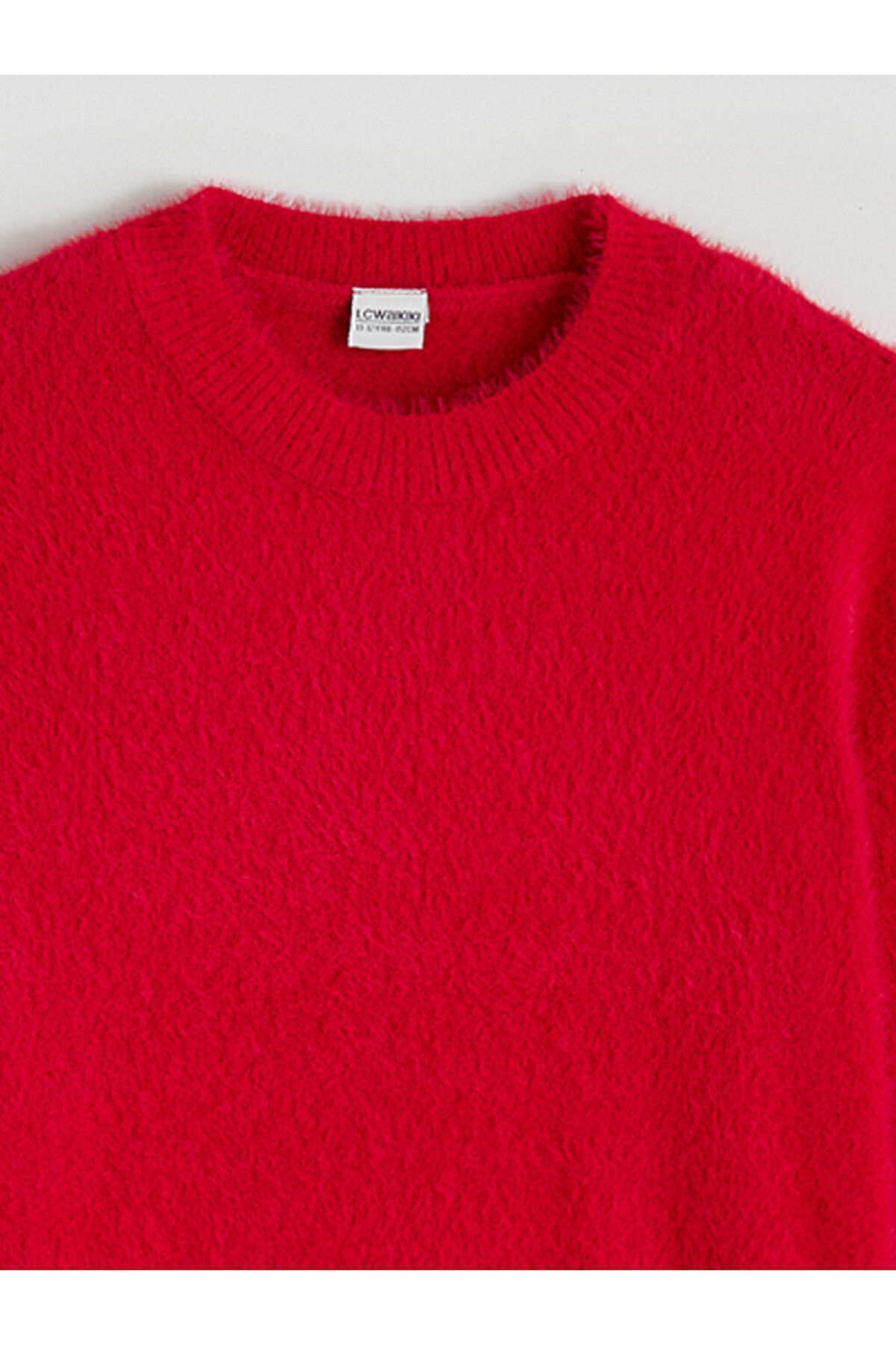 LC Waikiki Kırmızı Bisiklet Yaka Kız Çocuk Triko Kazak fotoğrafı 2 (önizleme)