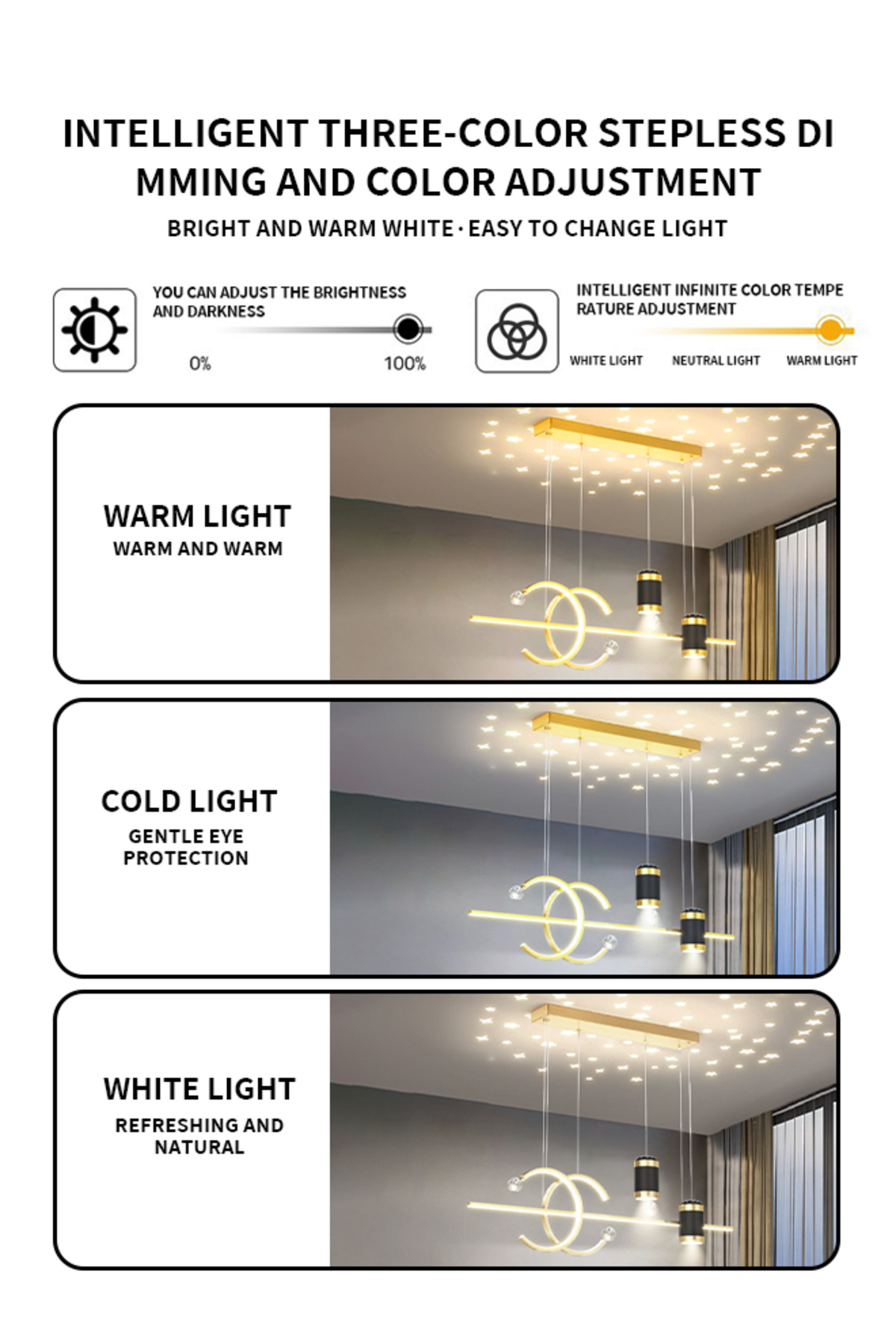 ثريا مطعم عصرية بسيطة - شريط LED طويل من نورديك، ذ...