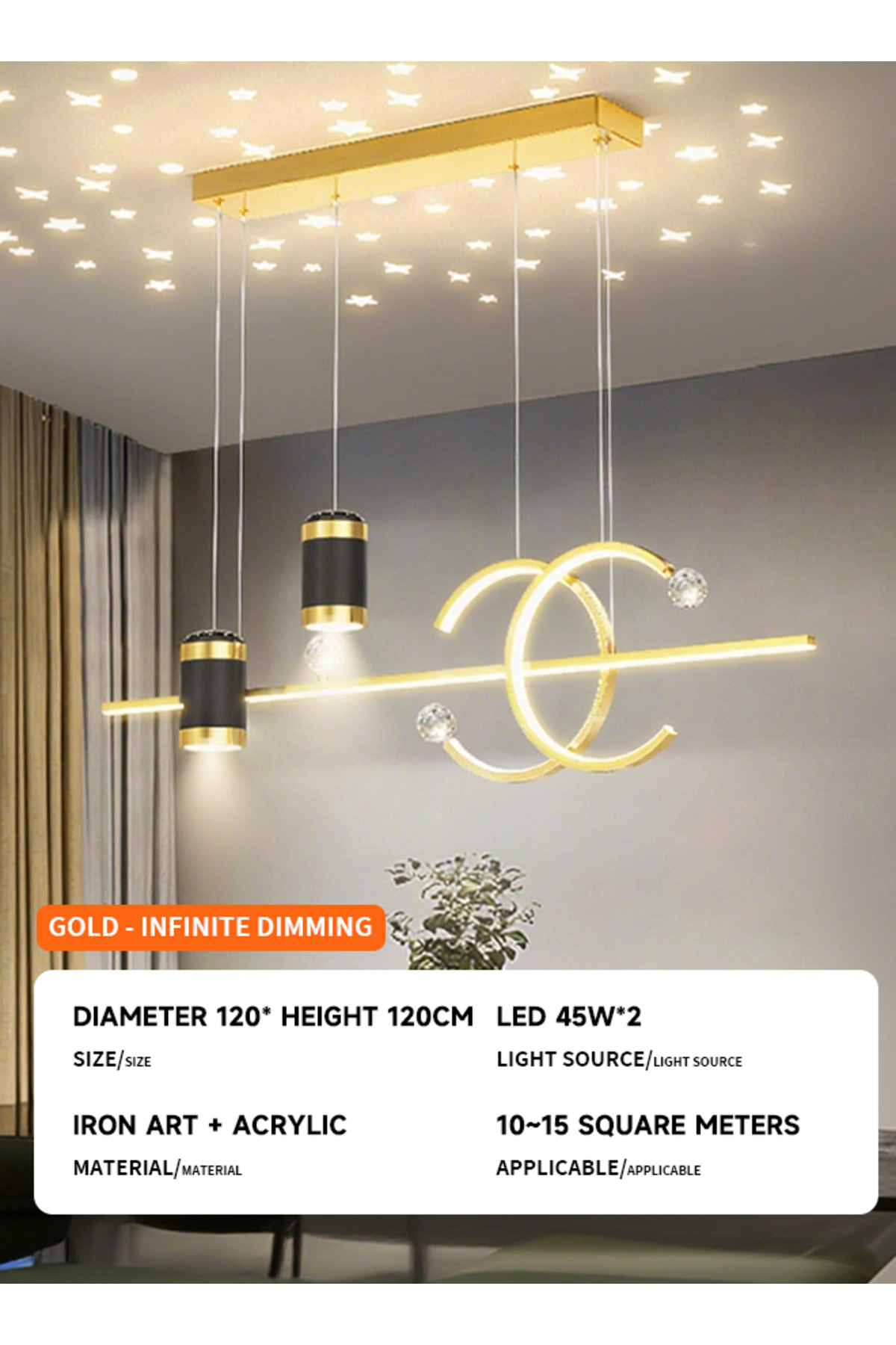 ثريا مطعم عصرية بسيطة - شريط LED طويل من نورديك، ذ...