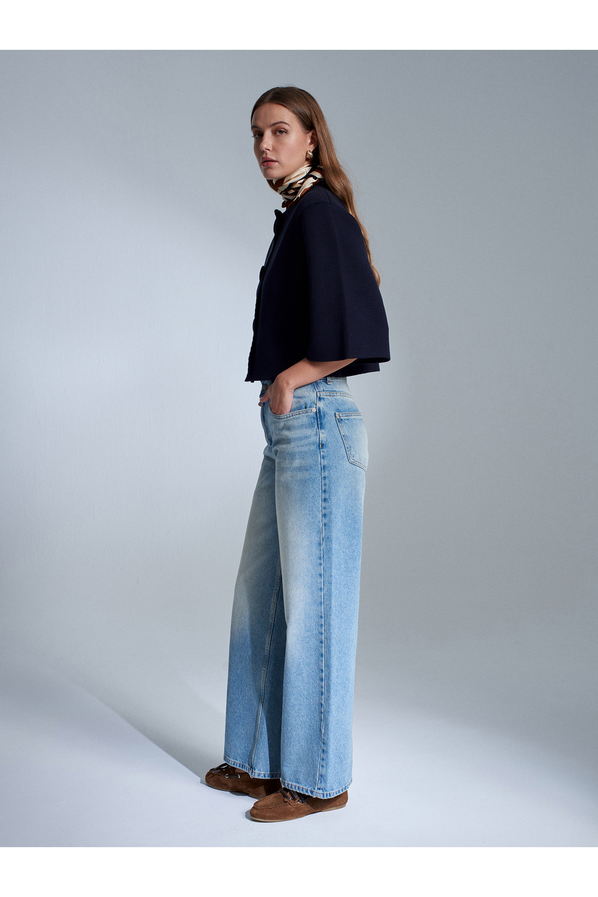 Dilvin  60997 Çıtçıt Düğmeli Triko Hırka-Lacivert - Görsel 5