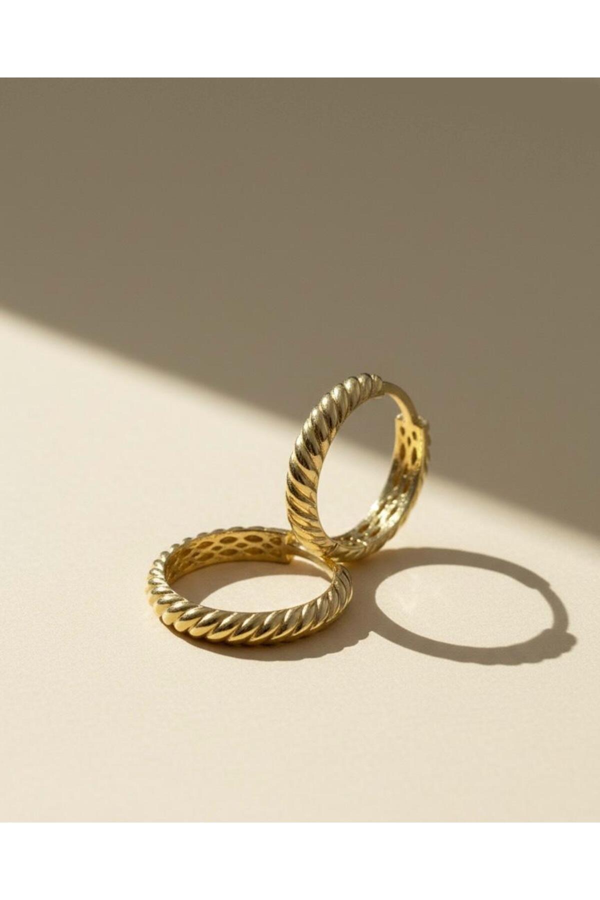 şen kuyumculuk 14 AYAR BURGU HALKA KÜPE 18MM ÇAPINDA