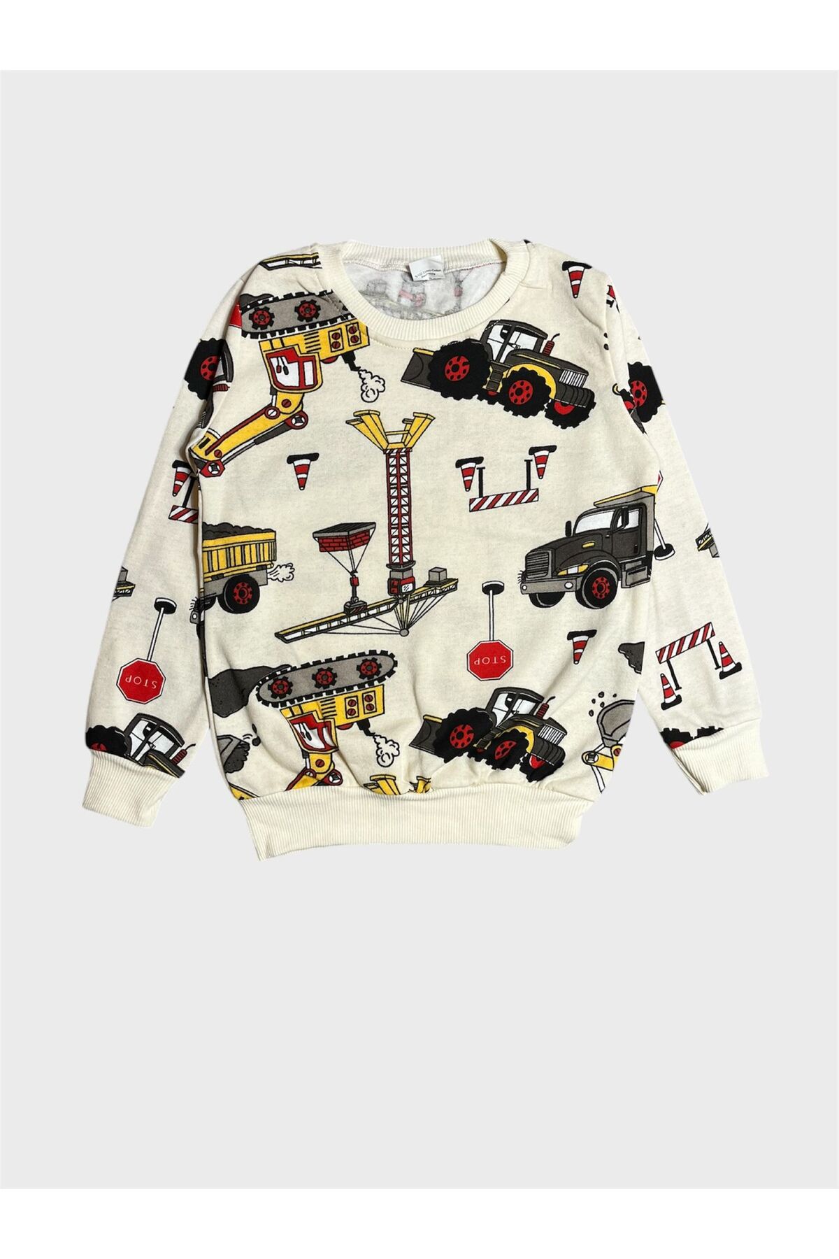 ALİŞ KİDS Erkek Çocuk Pamuklu Şardonlu Krem Rengi İş Makinesi Desenli Uzun Kollu Kışlık Pijama Takımı fotoğrafı 5 (önizleme)