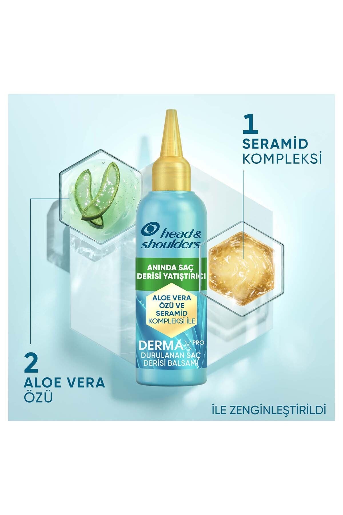 DermaXPRO Anında Yatıştırıcı Durulanan Saç Derisi Balsamı Aloe Vera Özü ve Seramid ile 145ml x 2 — 8681002998506 — تصویر 2 از 4