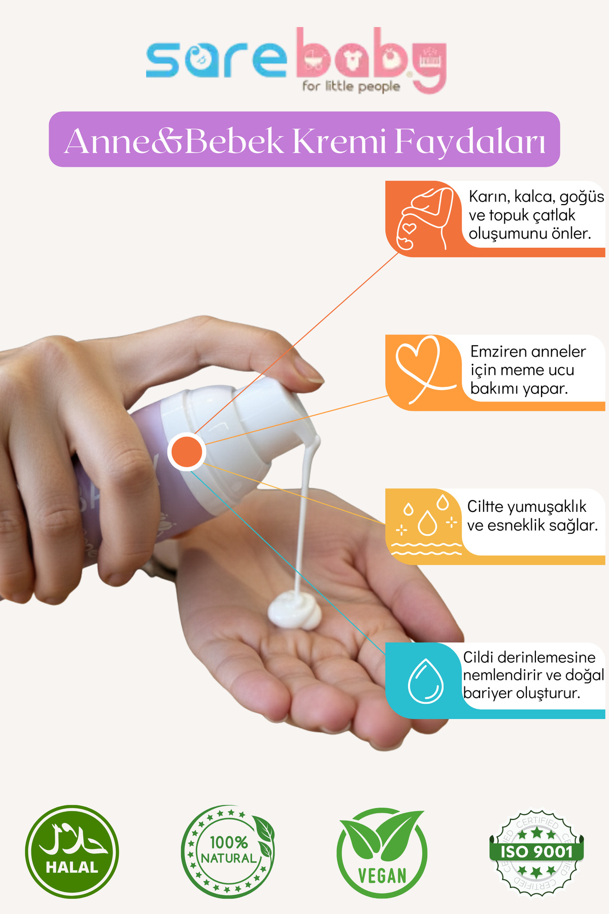 Lanolin Göğüs Ucu Bakım Kremi %100 Doğal 50ml Yabani İğde Yağı Etkili — 9903 — تصویر 3 از 6