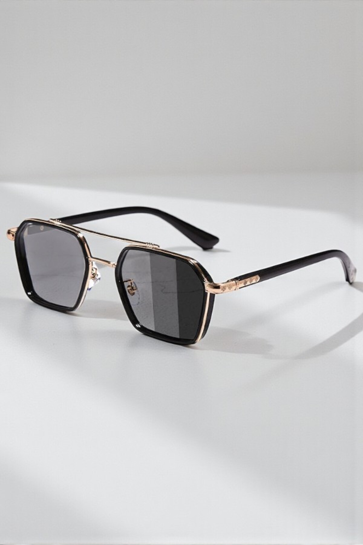 QAYYO Accessories  Güneş Gözlüğü Erkek Uv400 Cam Ce Belgeli Gold Siyah - Görsel 7