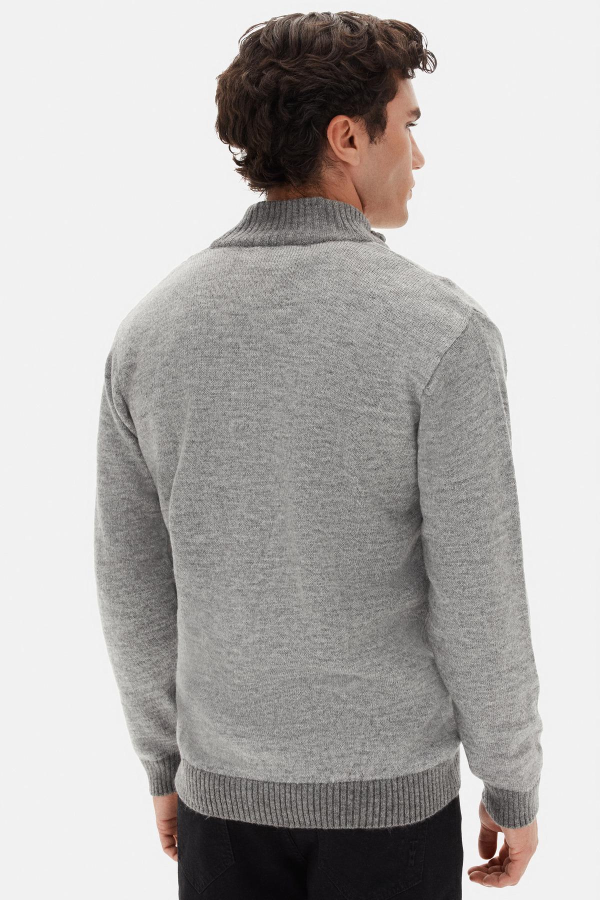 Ds Damat Regular Fit Grey Melange Cardigan — خاکستری 5HC0601020183 — تصویر 7 از 7
