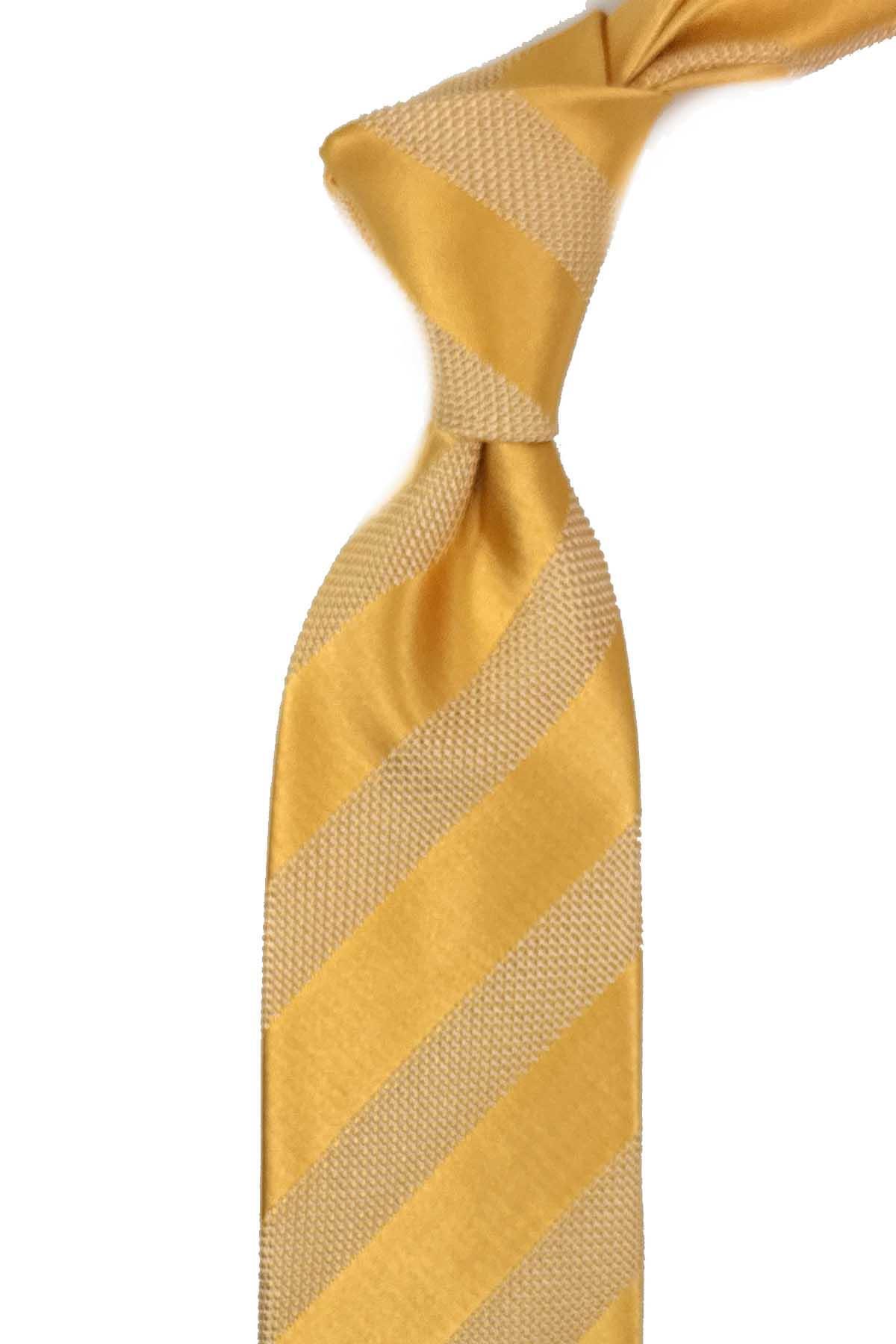  کراوات ابریشمی زرد ایتالیایی مدل Muratellu مدل IK2087