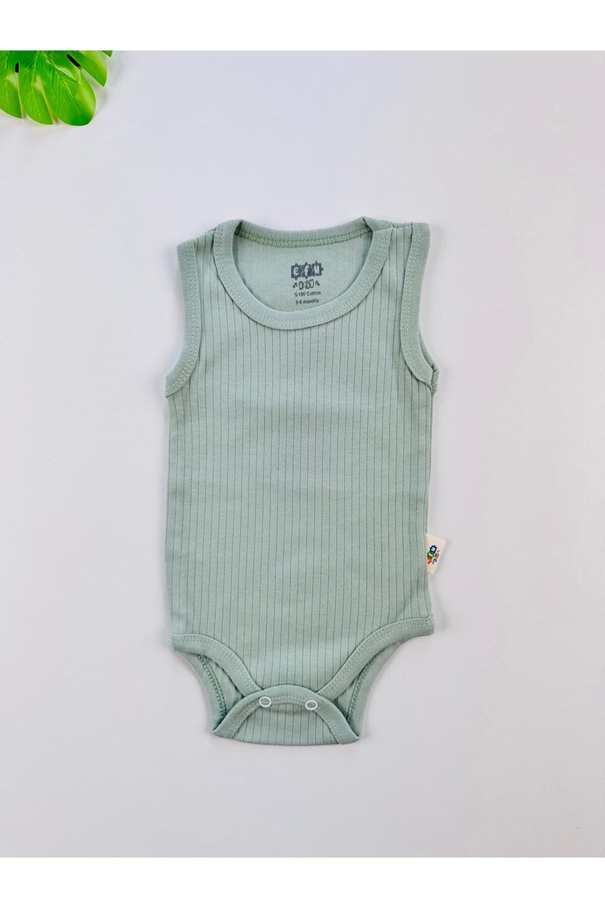 EFU BABY %100 Pamuklu Fitilli Askılı Bebek Atlet Body fotoğrafı 2 (önizleme)