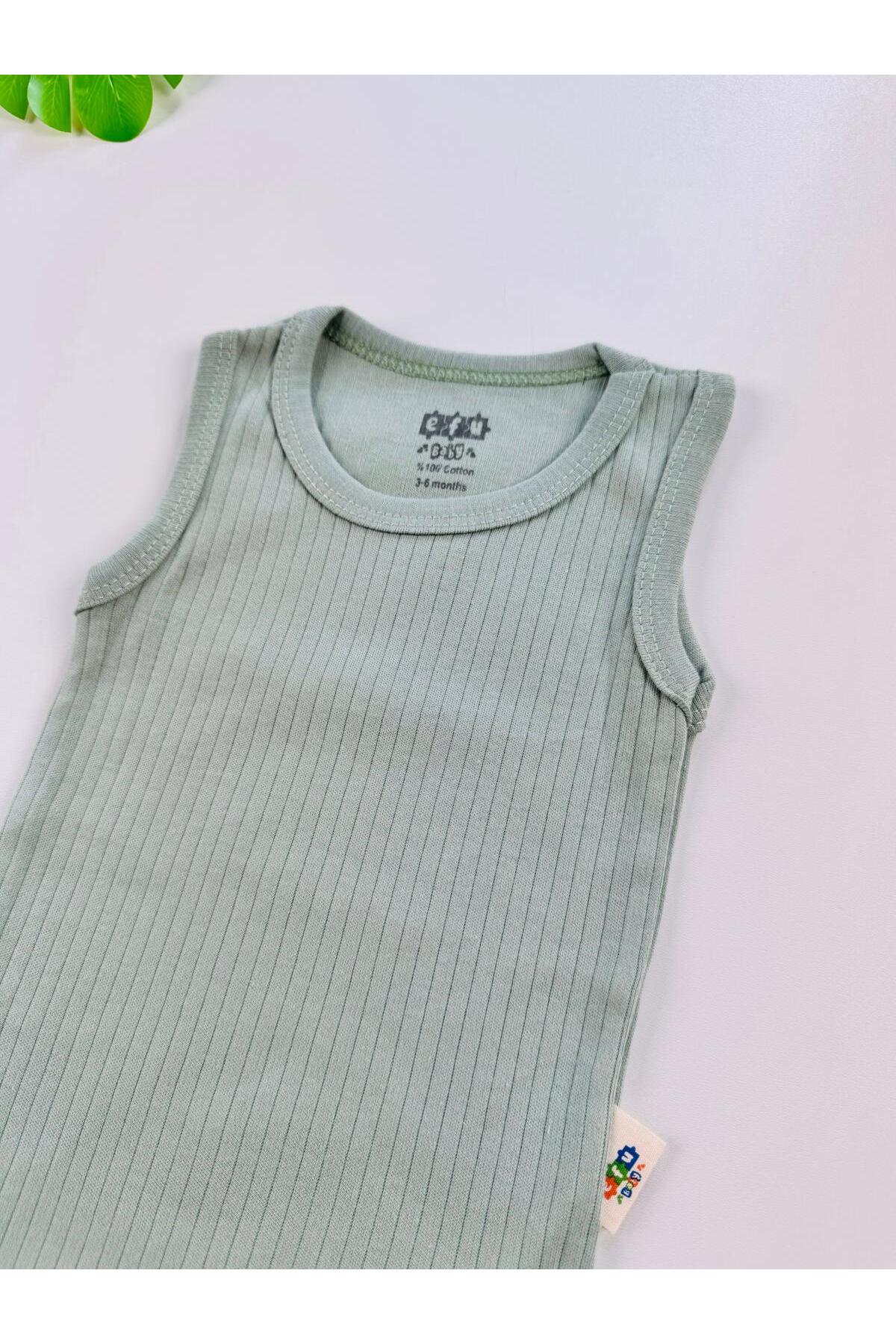 EFU BABY %100 Pamuklu Fitilli Askılı Bebek Atlet Body fotoğrafı 4 (önizleme)