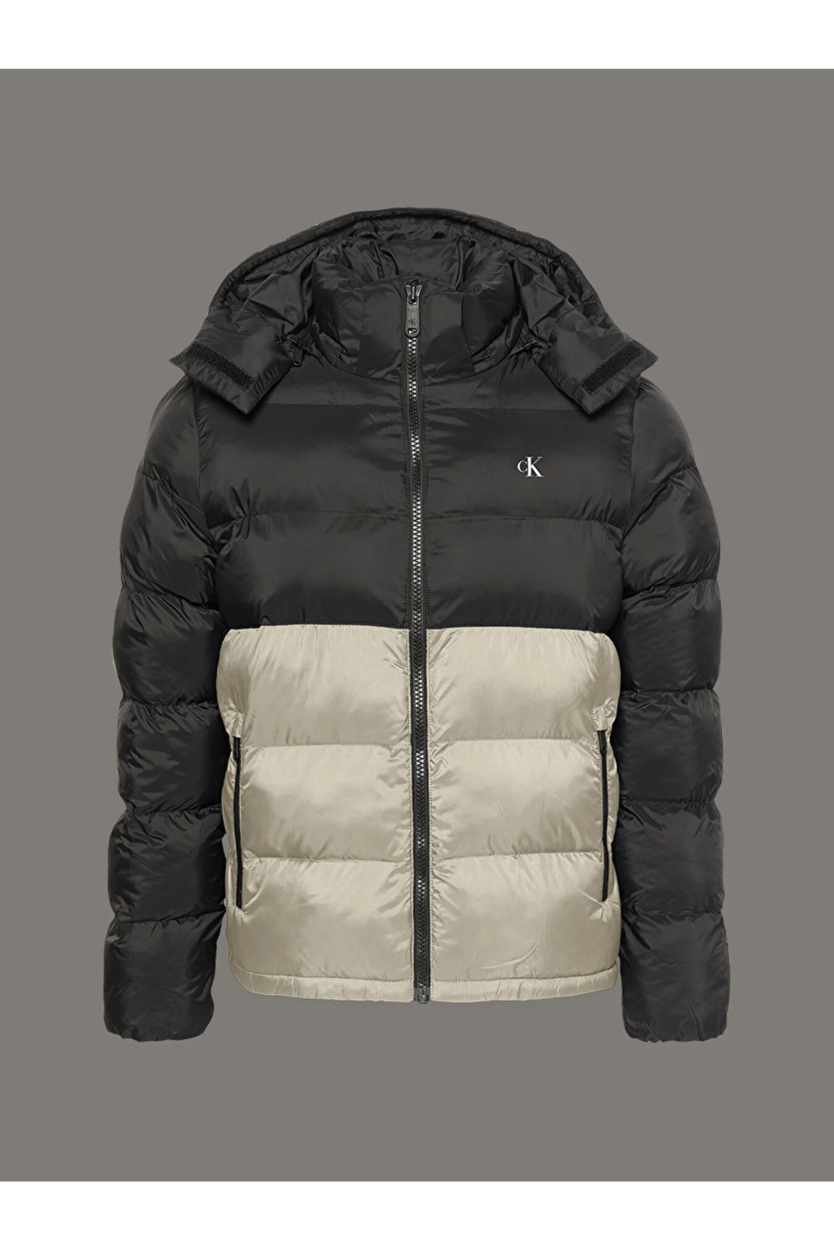 کلوین کلاین کاپشن زمستانی شیک مردانه مشکی و سفید LV04RD527G YAS