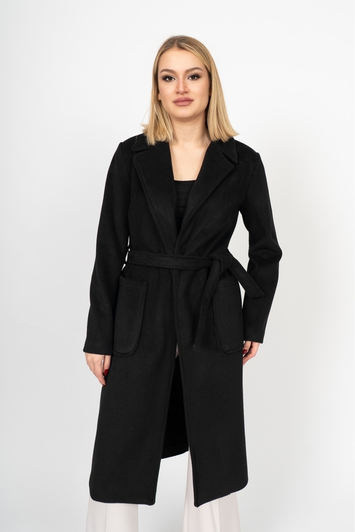 MissVina  CozyLuxe Belted Long Wool Coat – 2627 - Görsel 3
