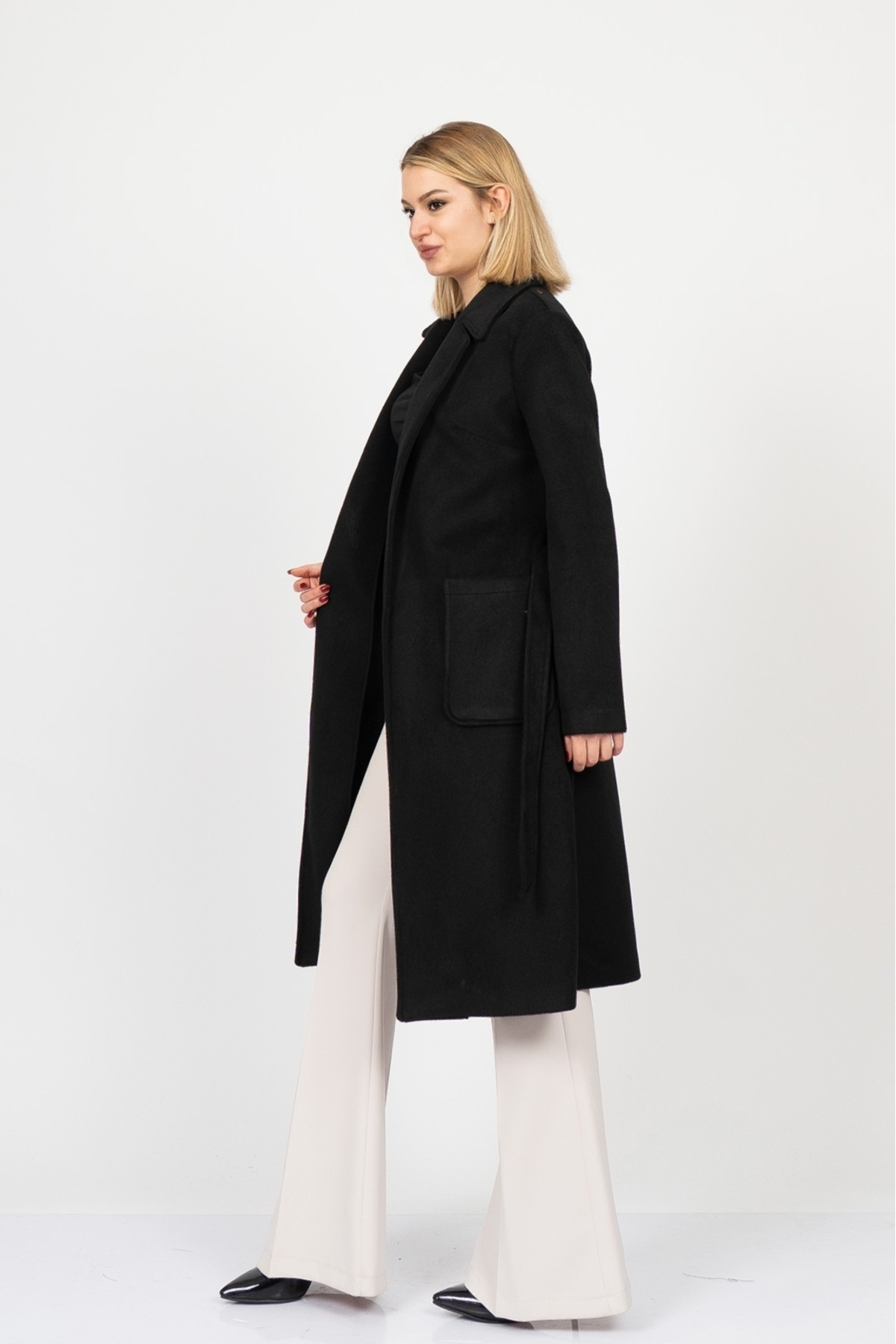 MissVina  CozyLuxe Belted Long Wool Coat – 2627 - Görsel 2