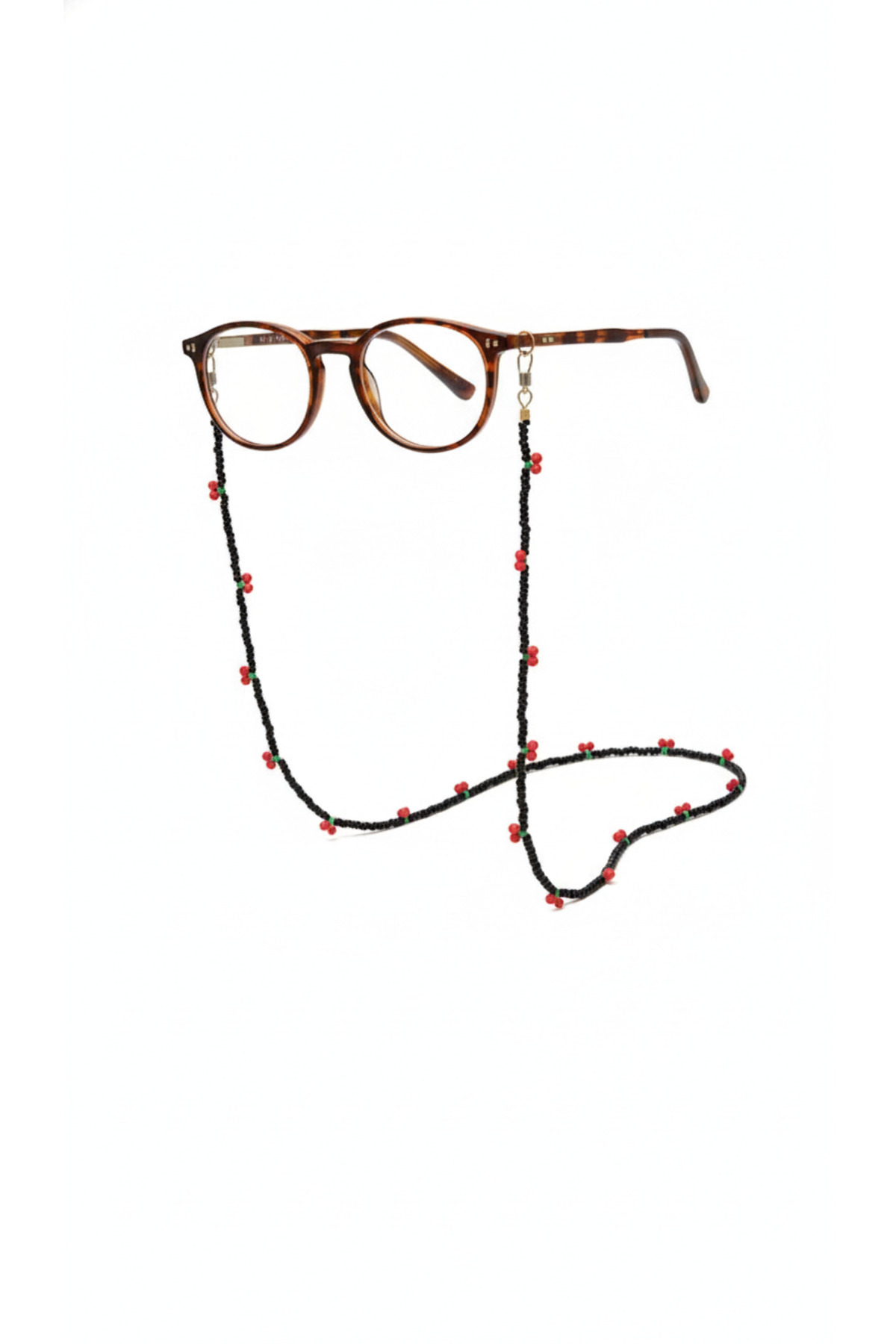 optiPoint Siyah Boncuk Kirazlı Gözlük İpi
