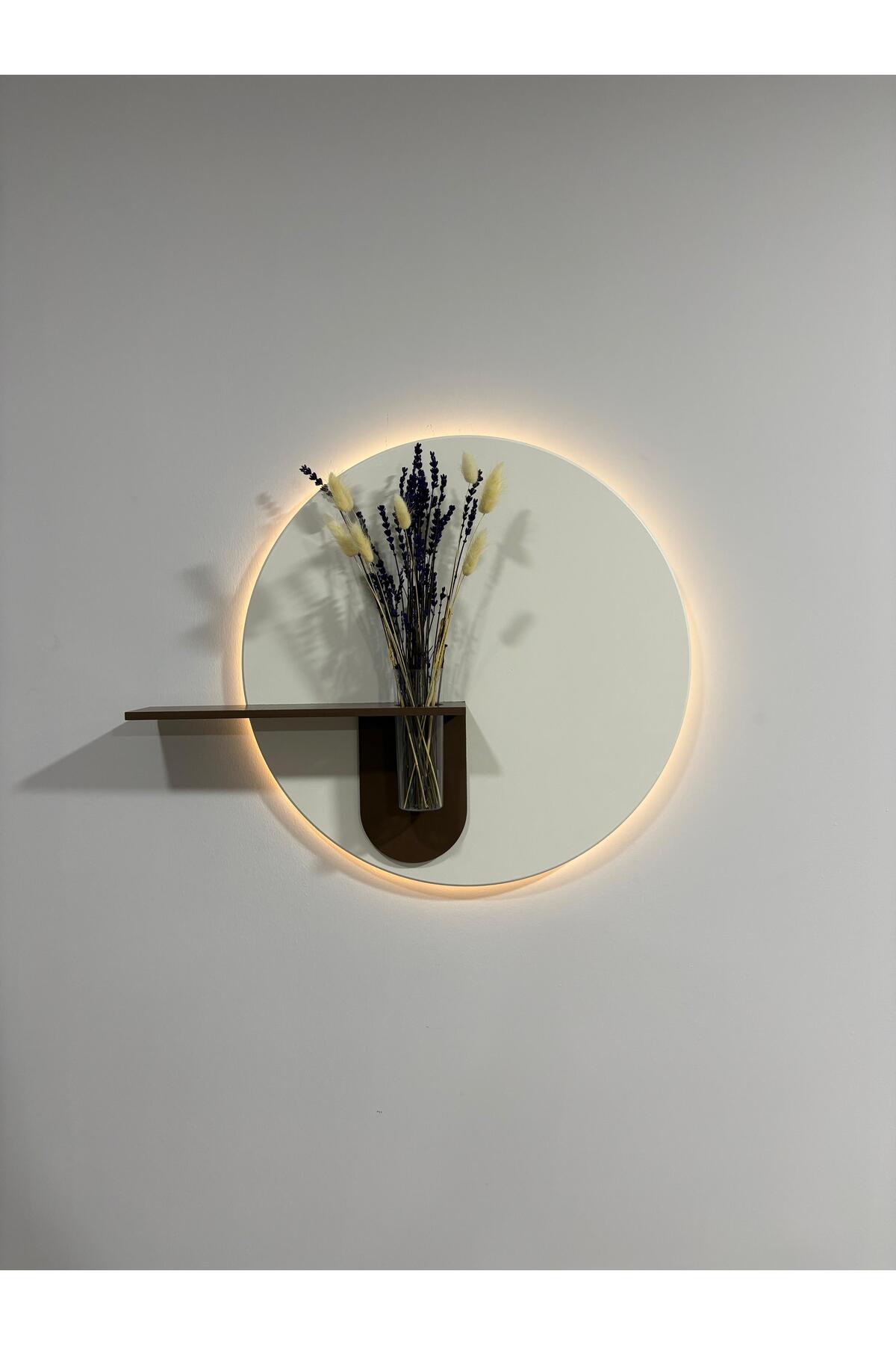 ORCHID WOOD BATTERY LED SCANDINAVIAN STYLE LIVING ROOM WALL SHELF MODERN FLOWERBED 40 X 75 CM