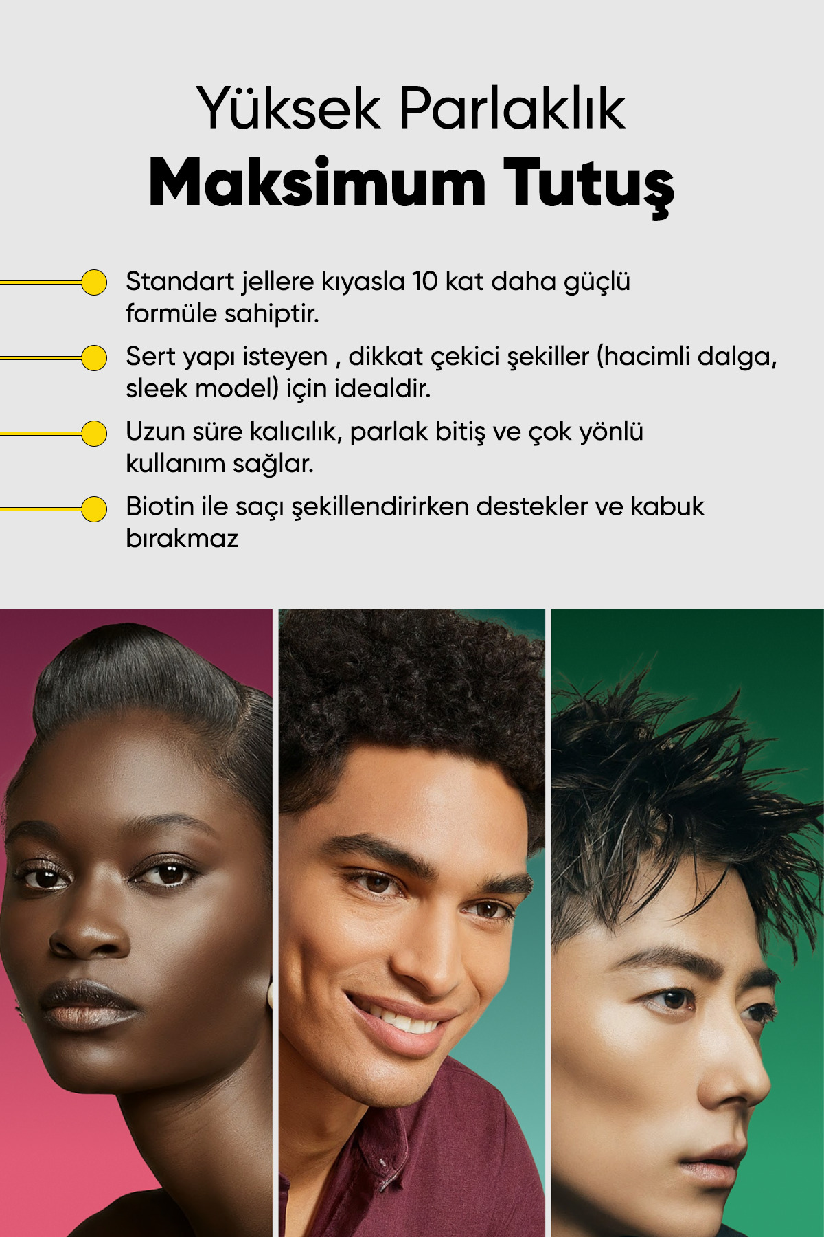 Extreme Mükemmel Tutuş, Biotin İçerikli, 24 Saat Etkili Parlak Tutuş, 170Ml — ExtremSarı — تصویر 4 از 4