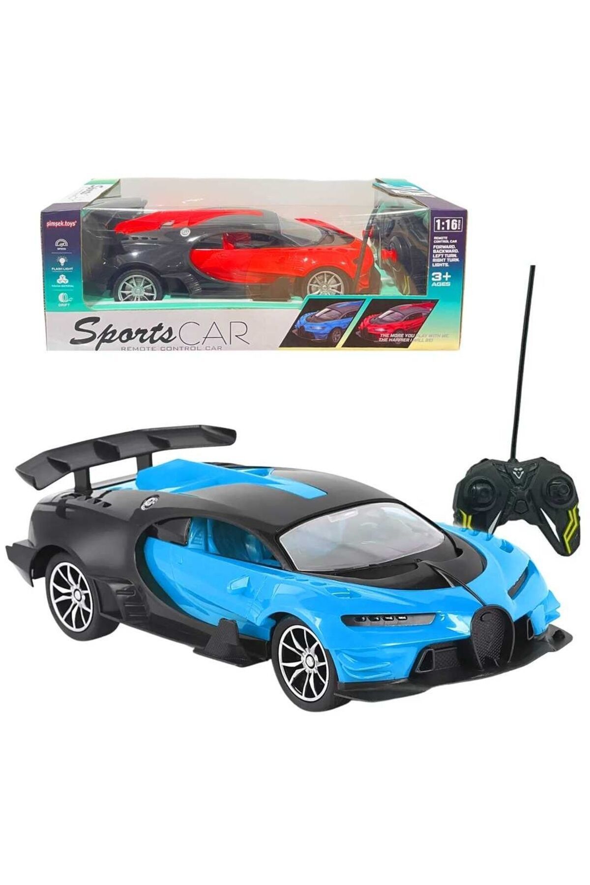 Luminoo OYUNCAK KUMANDALI SPOR ARABA R/C IŞIKLI ŞARJLI 1:16